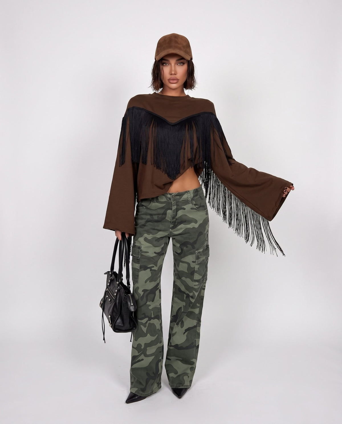 Felpa Fringe Mood-Brown