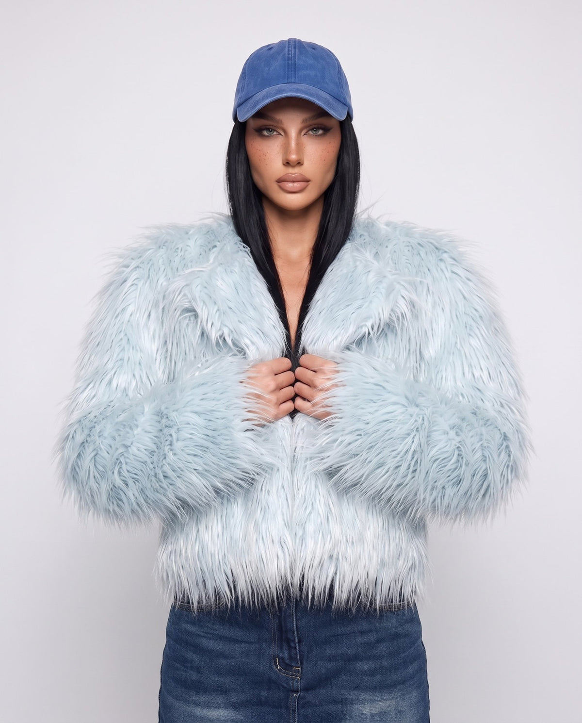 Pelliccia Fluffy Crush-Light Blue