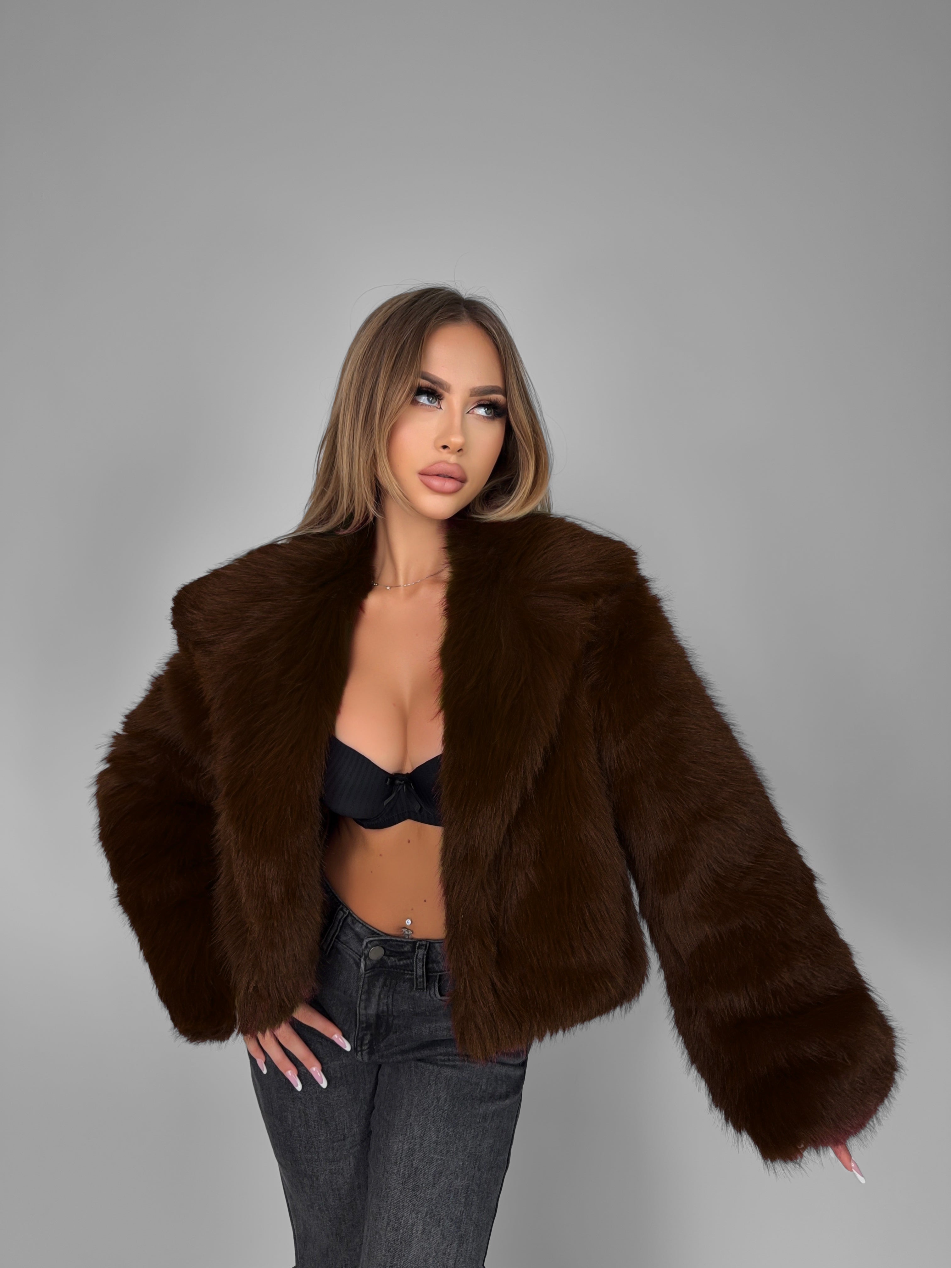 Pelliccia Crop Softly - Brown