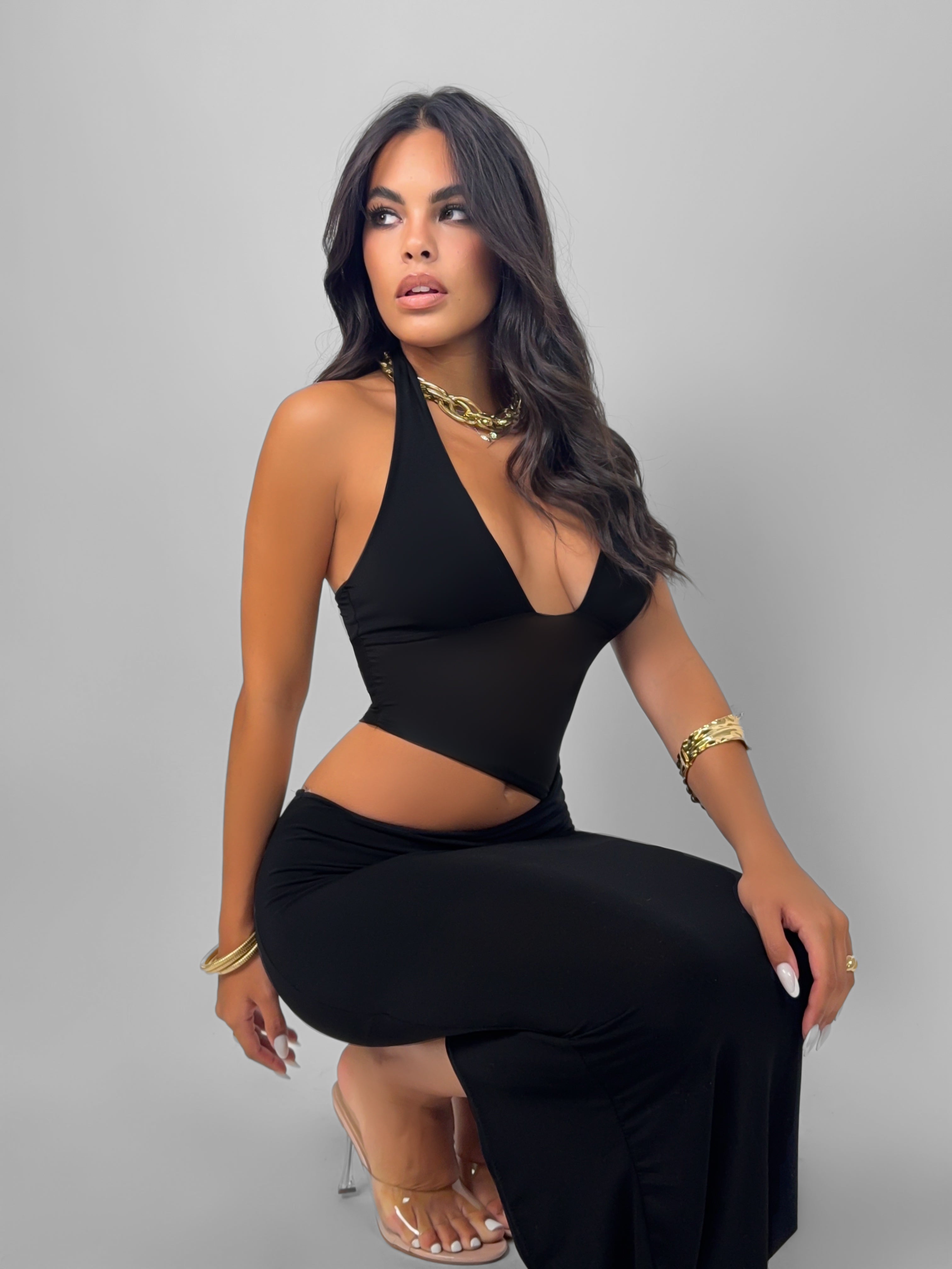 Abito Top Veiled - Black