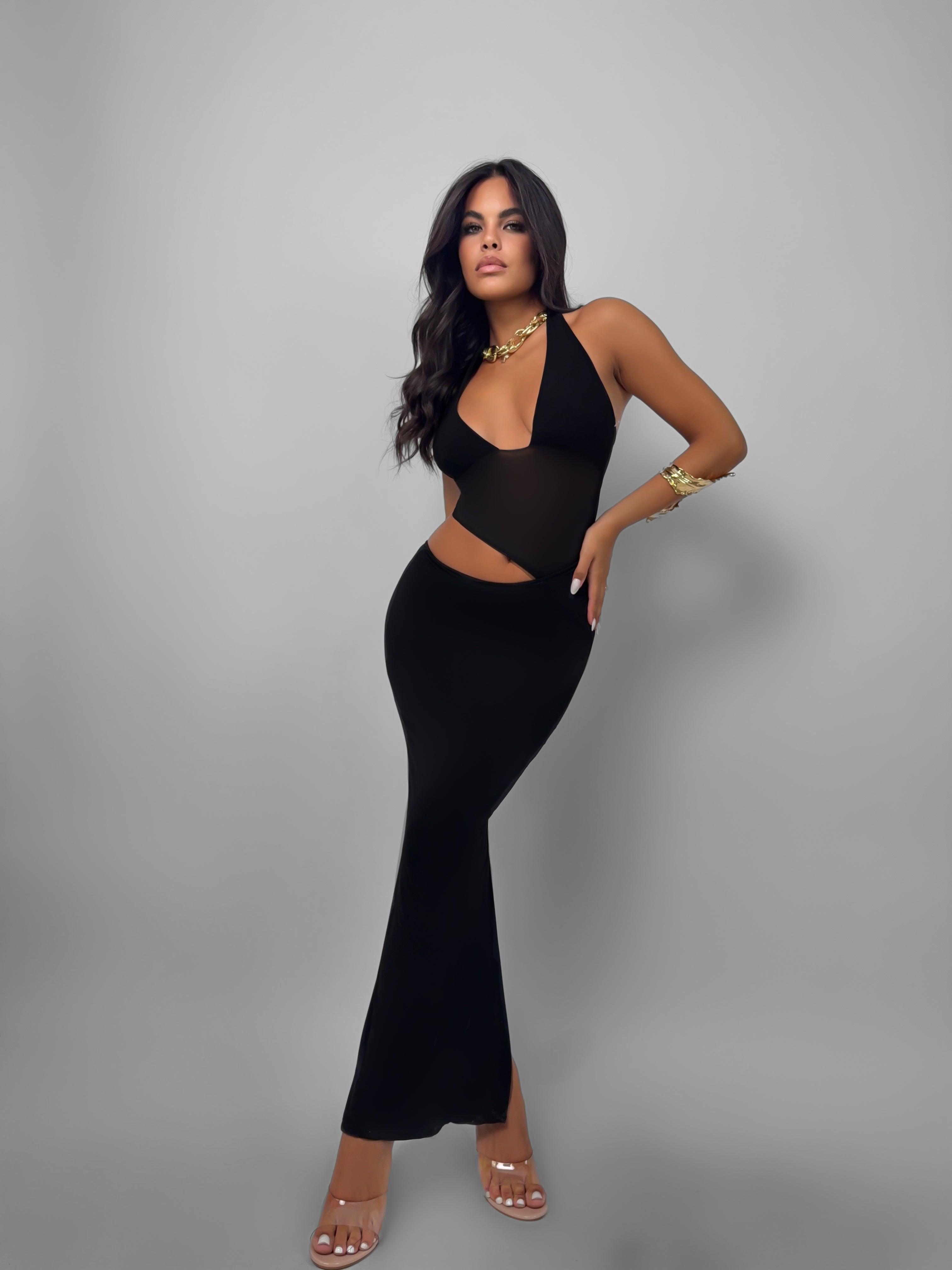 Abito Top Veiled - Black