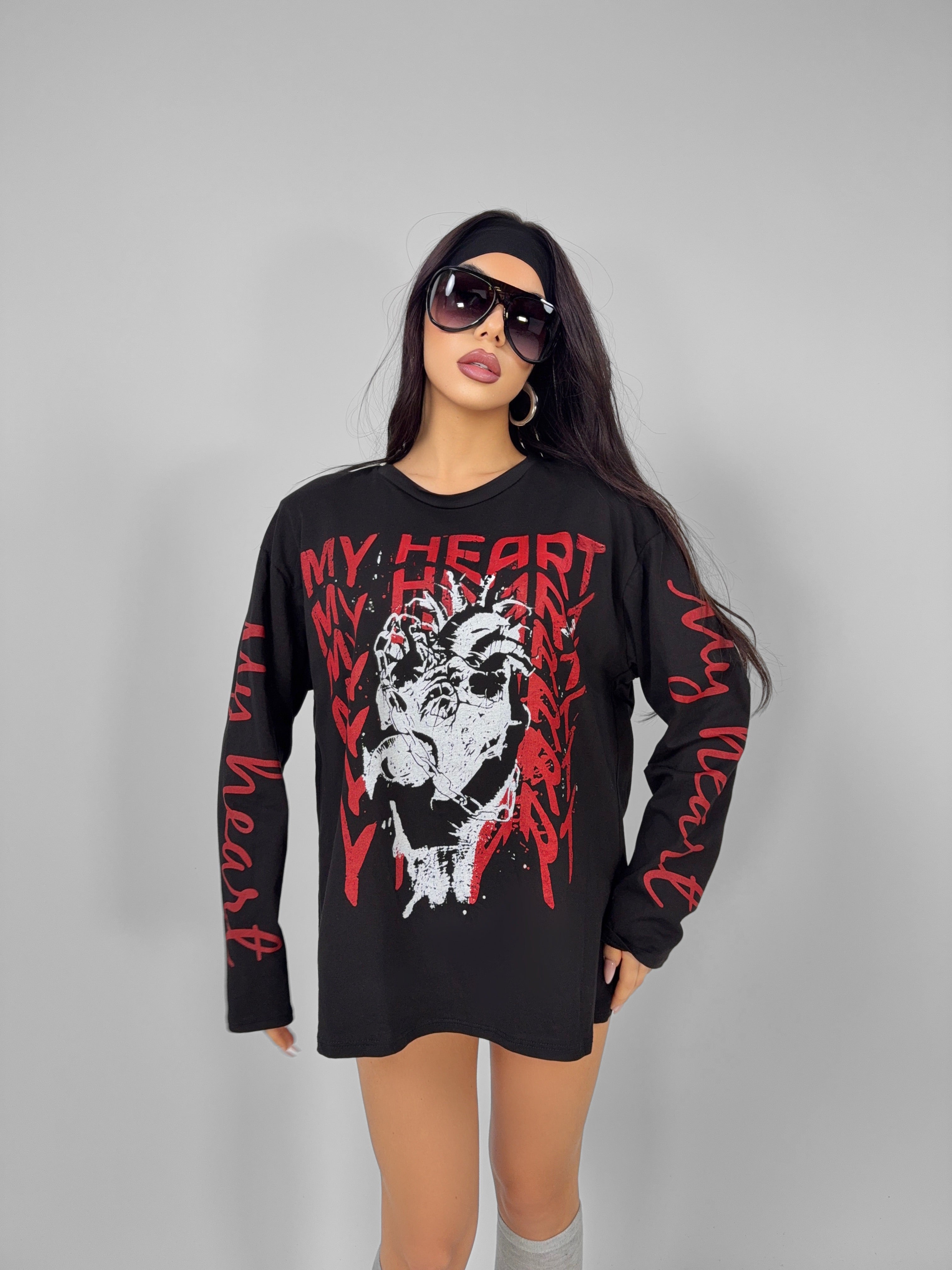 Maxi Maglia My Heart-Black