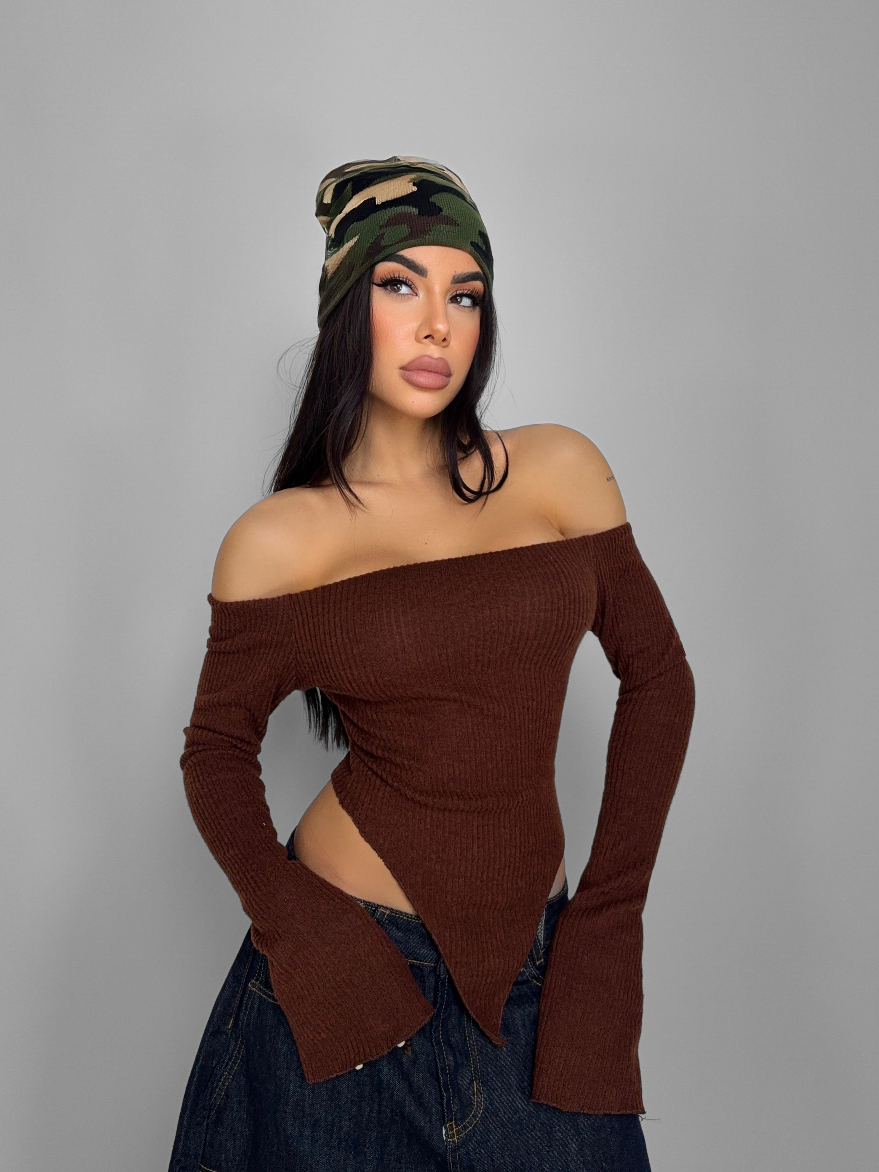 Maglione Shaping Mode-Brown