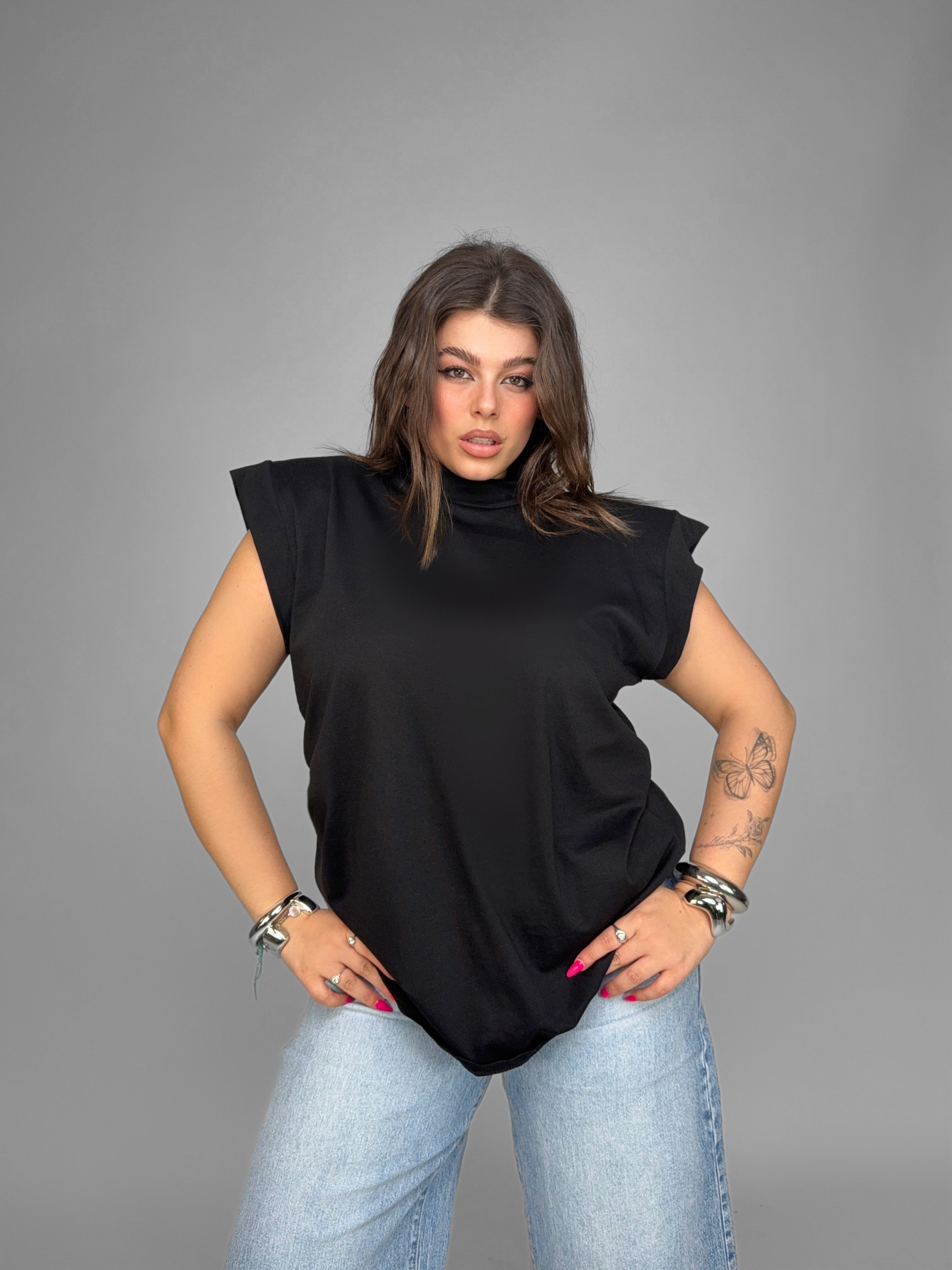 CURVY FIT - Top Classic Tank-Black
