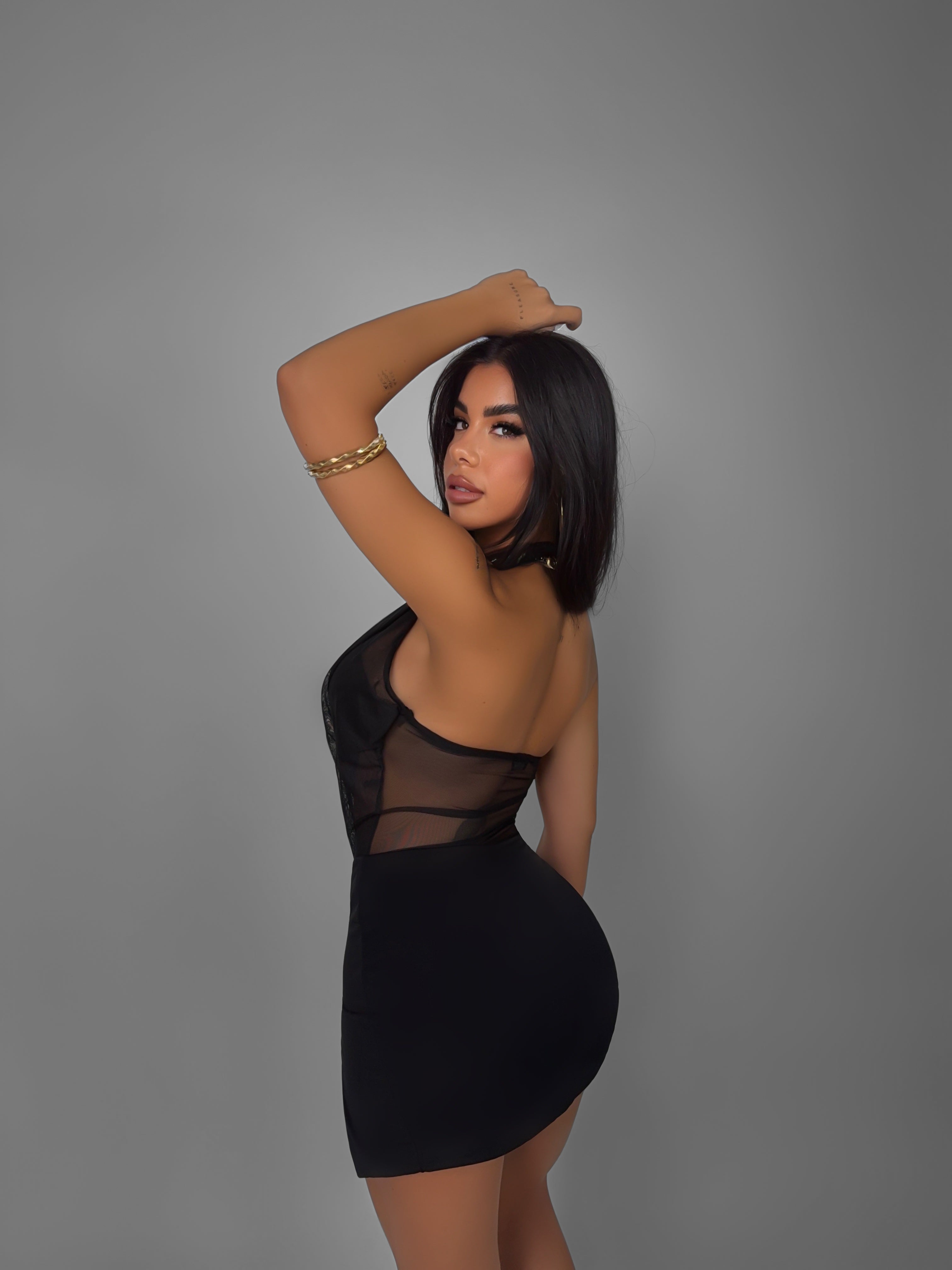 Abito Jewel Veiled - Black