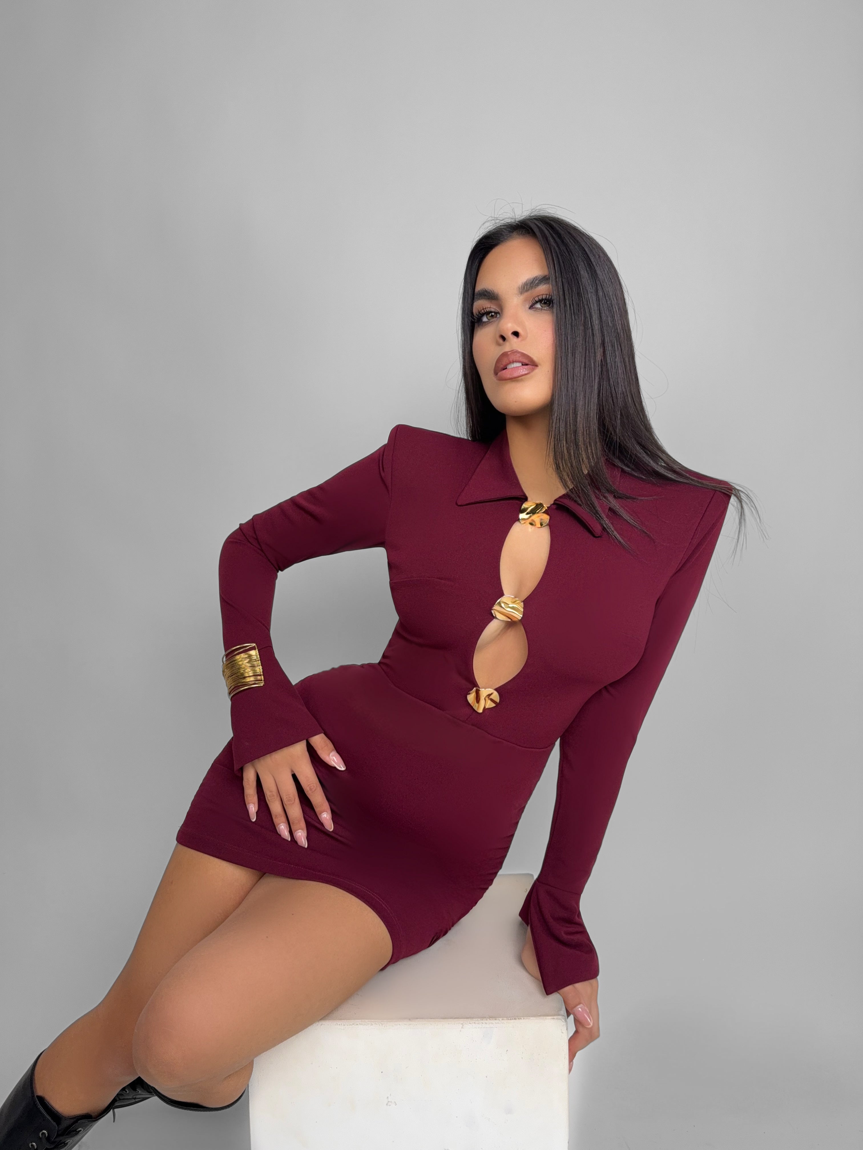 Abito Gold Jolly-Cherry red