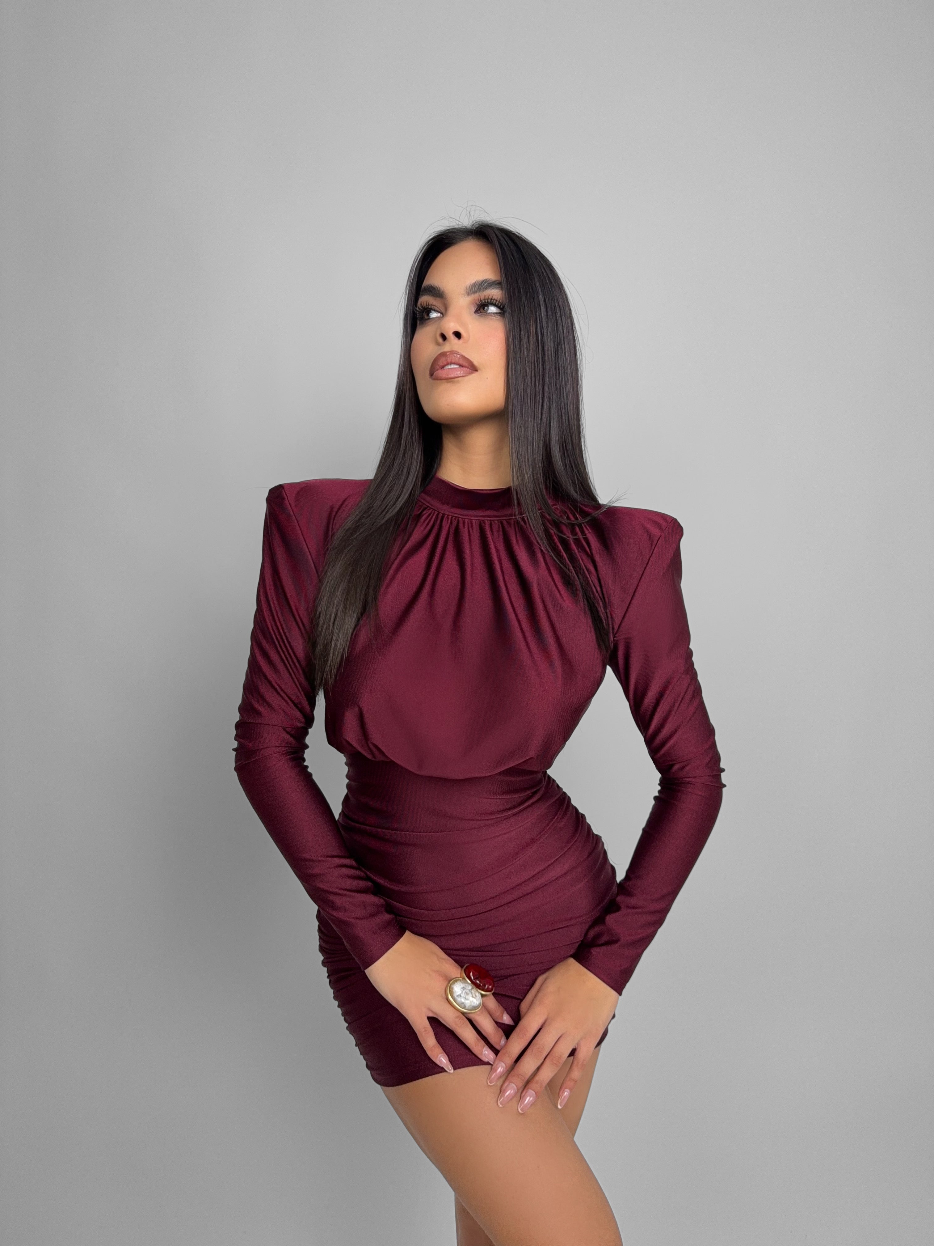 Abito Sheath-Cherry-red