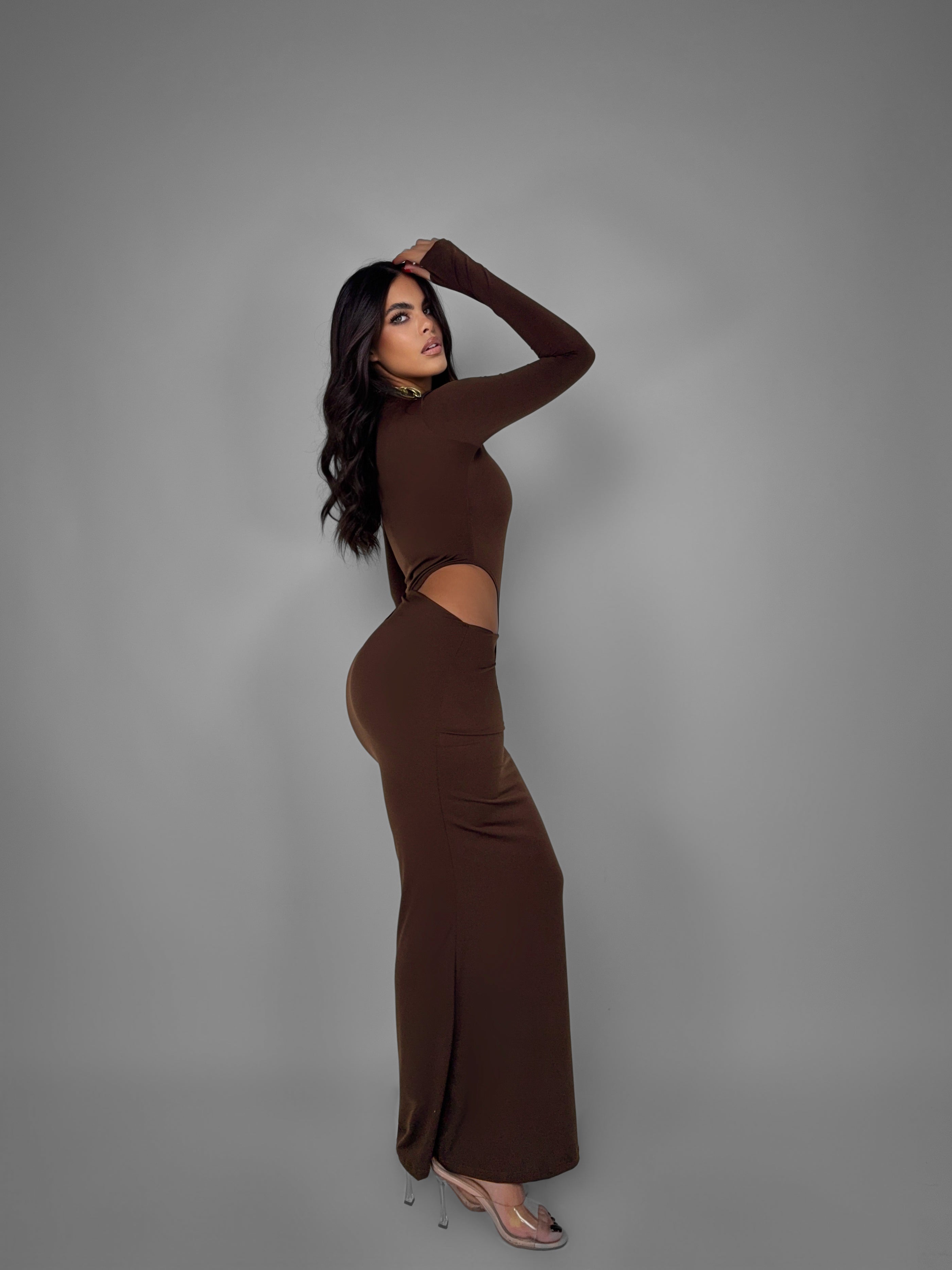 Abito Long Nude - Brown