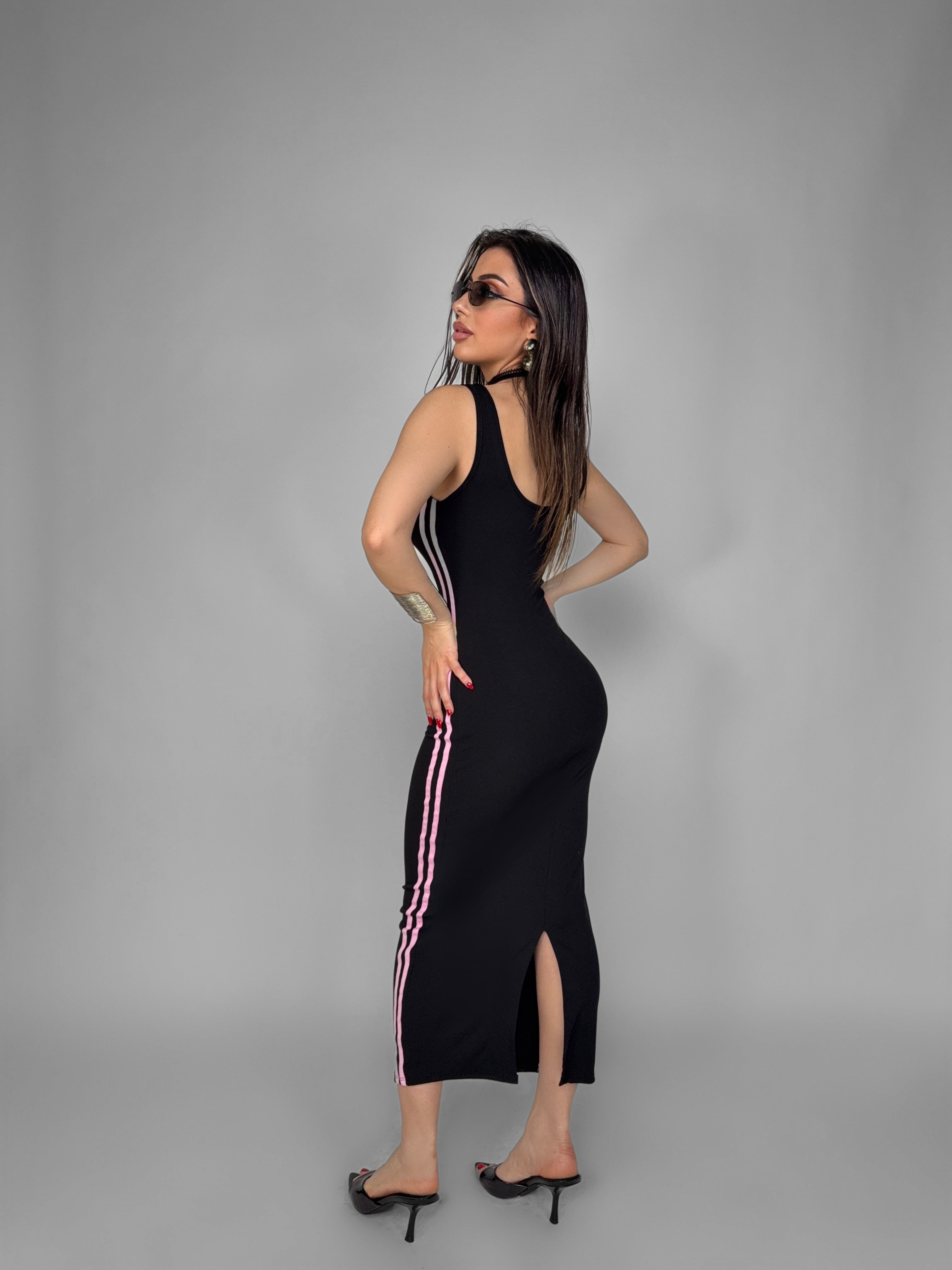 Abito Dual Stripe-Pink