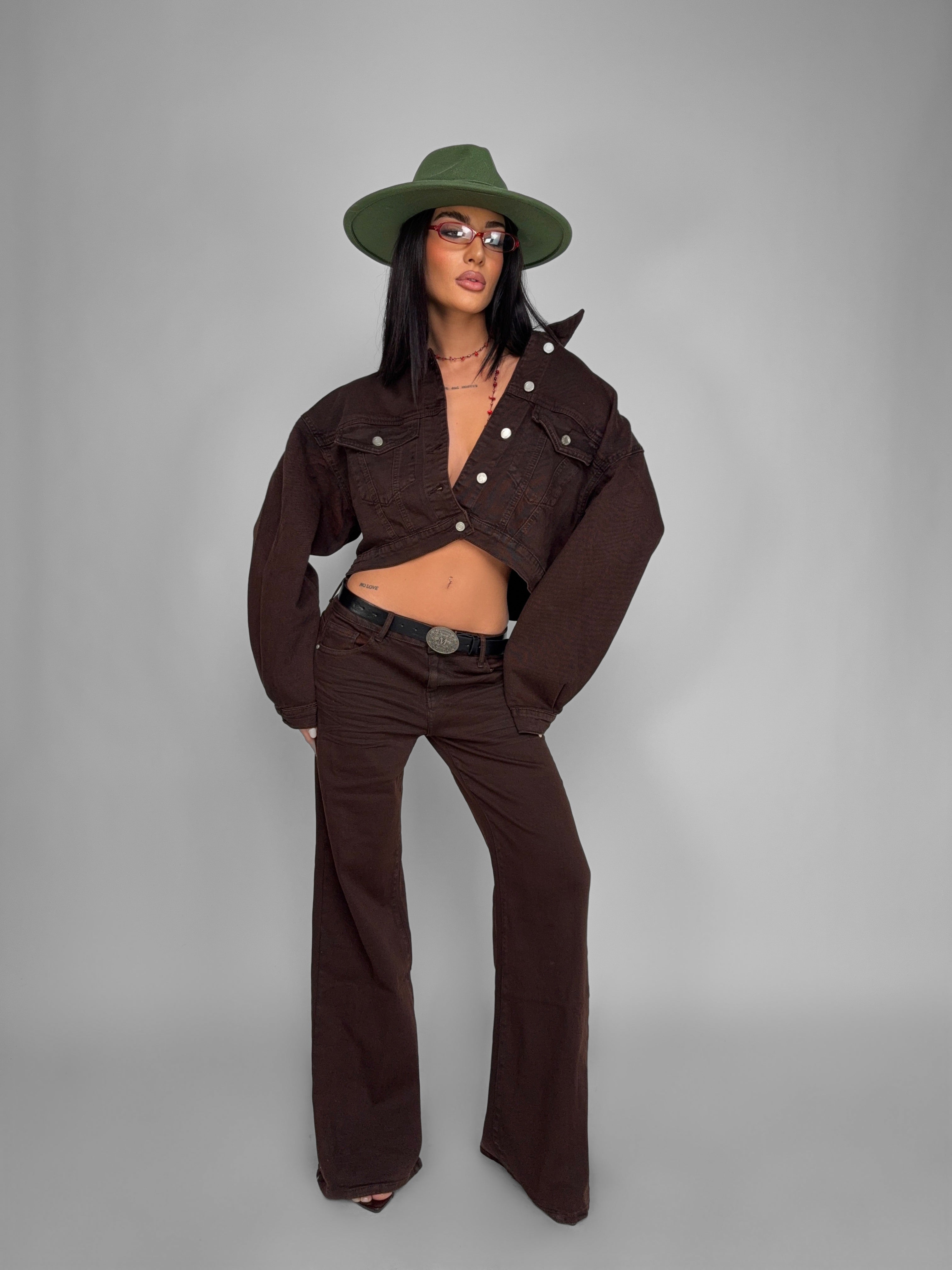 Total Look Coffee Denim