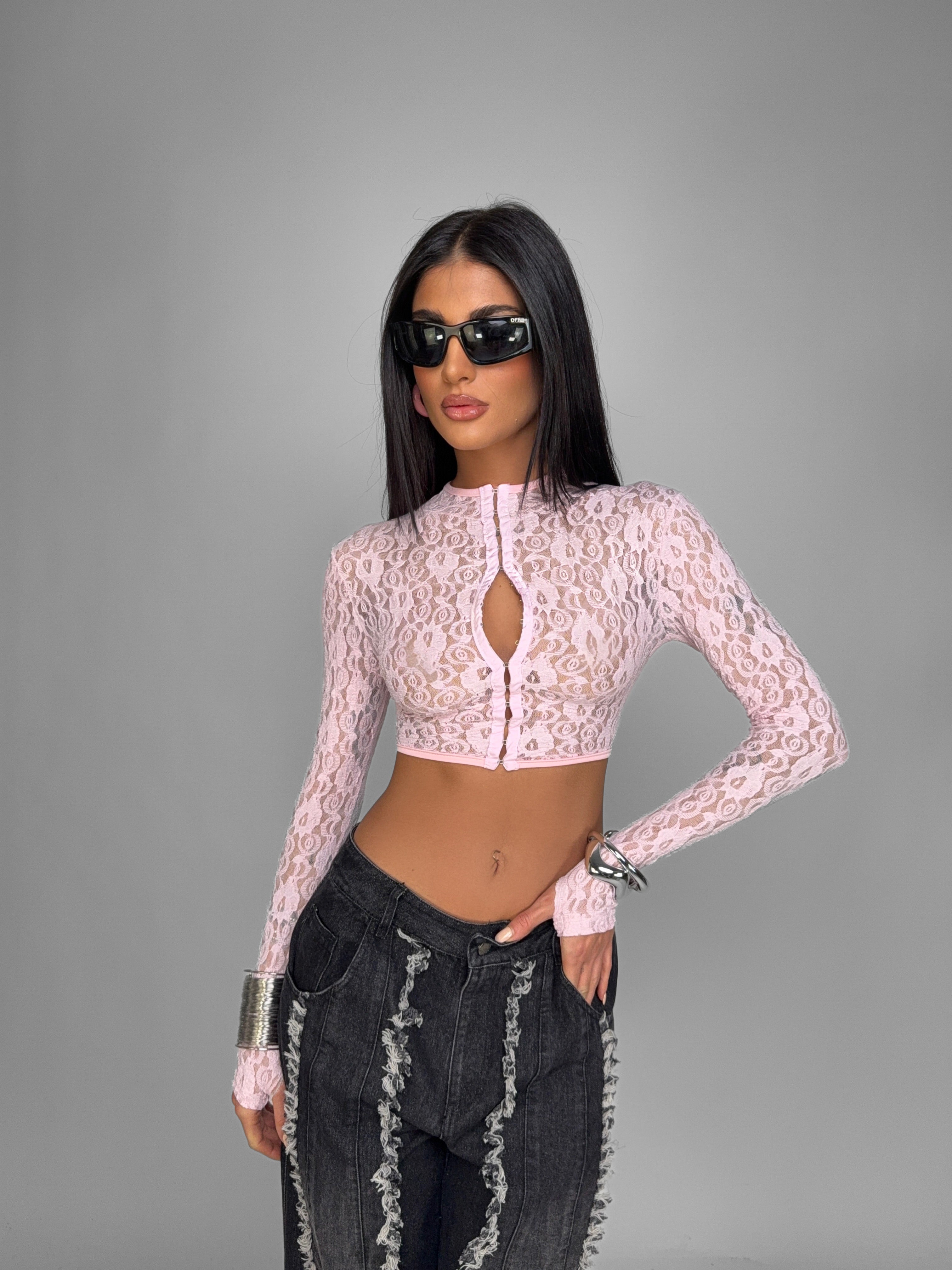 Top Lace Hook-Pink