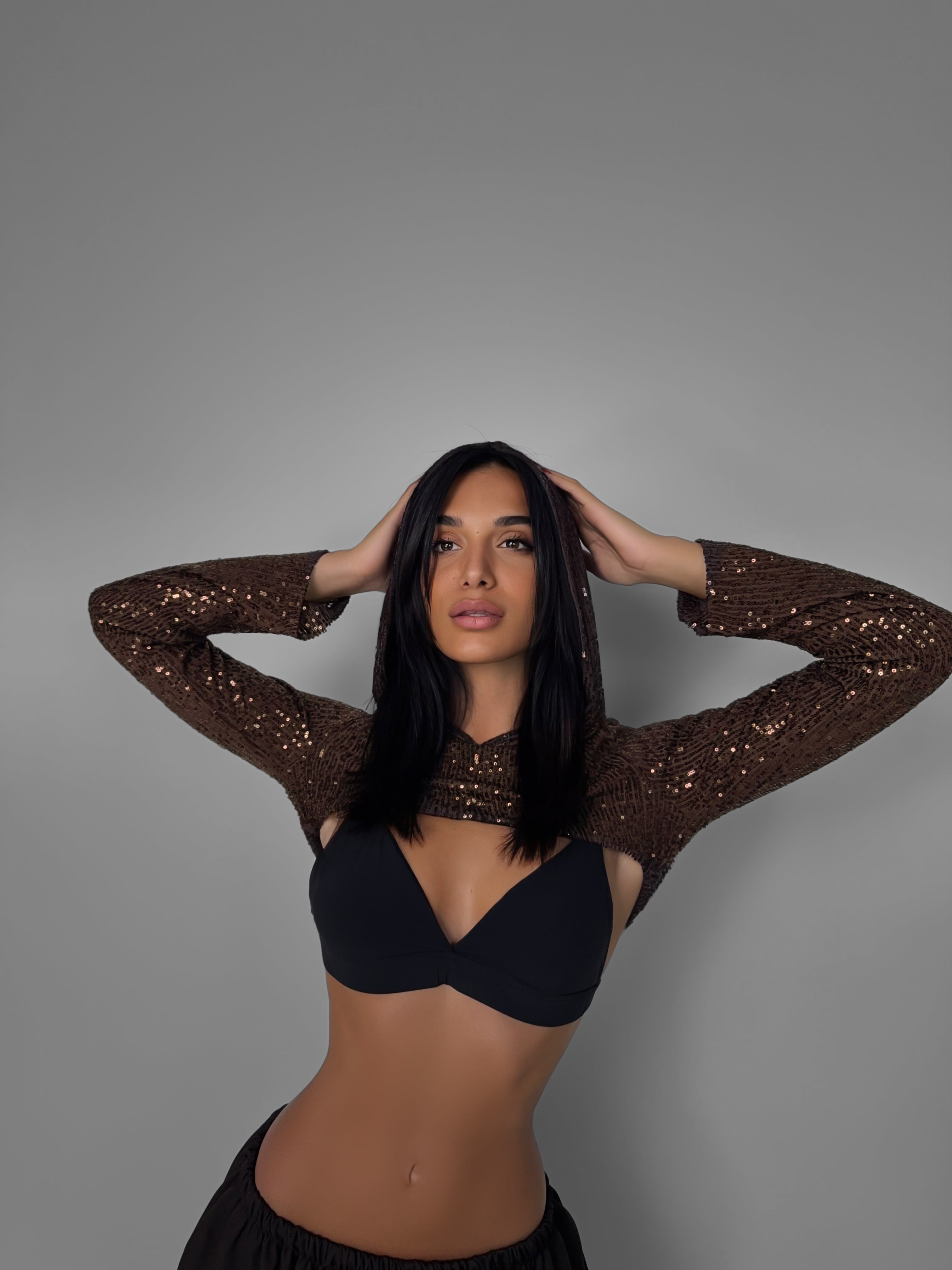 Maglia Crop Paillettes