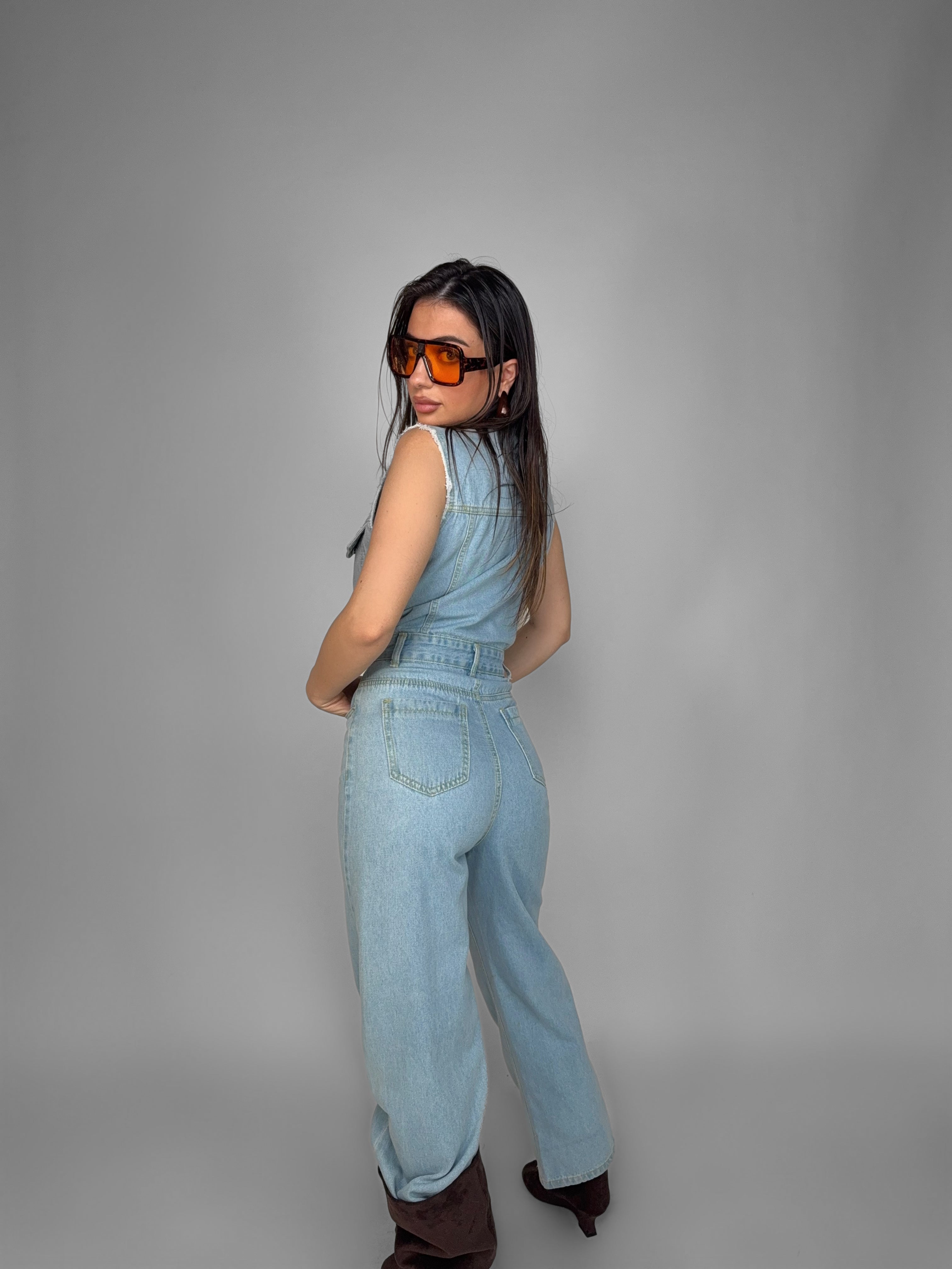 Denim Utility Jumpsuit