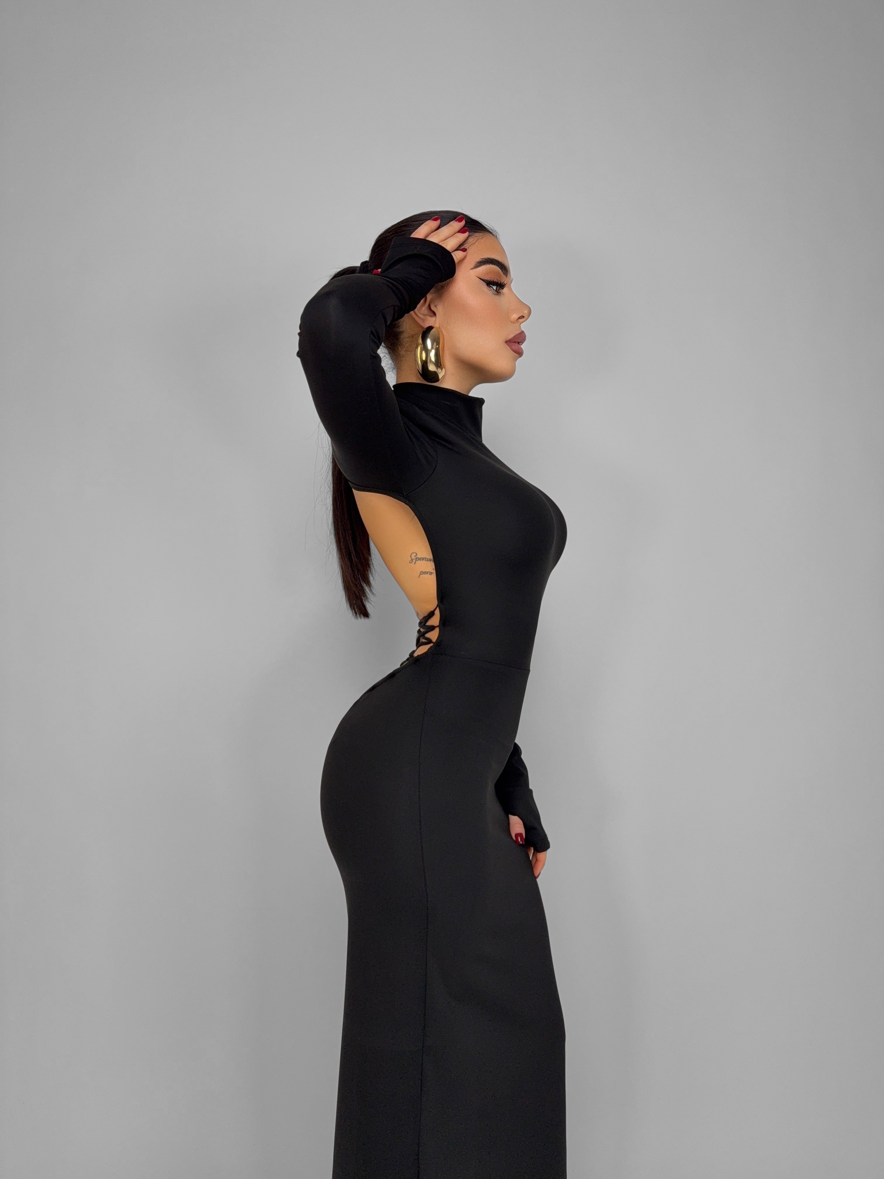 Abito Fitted Lace-Black