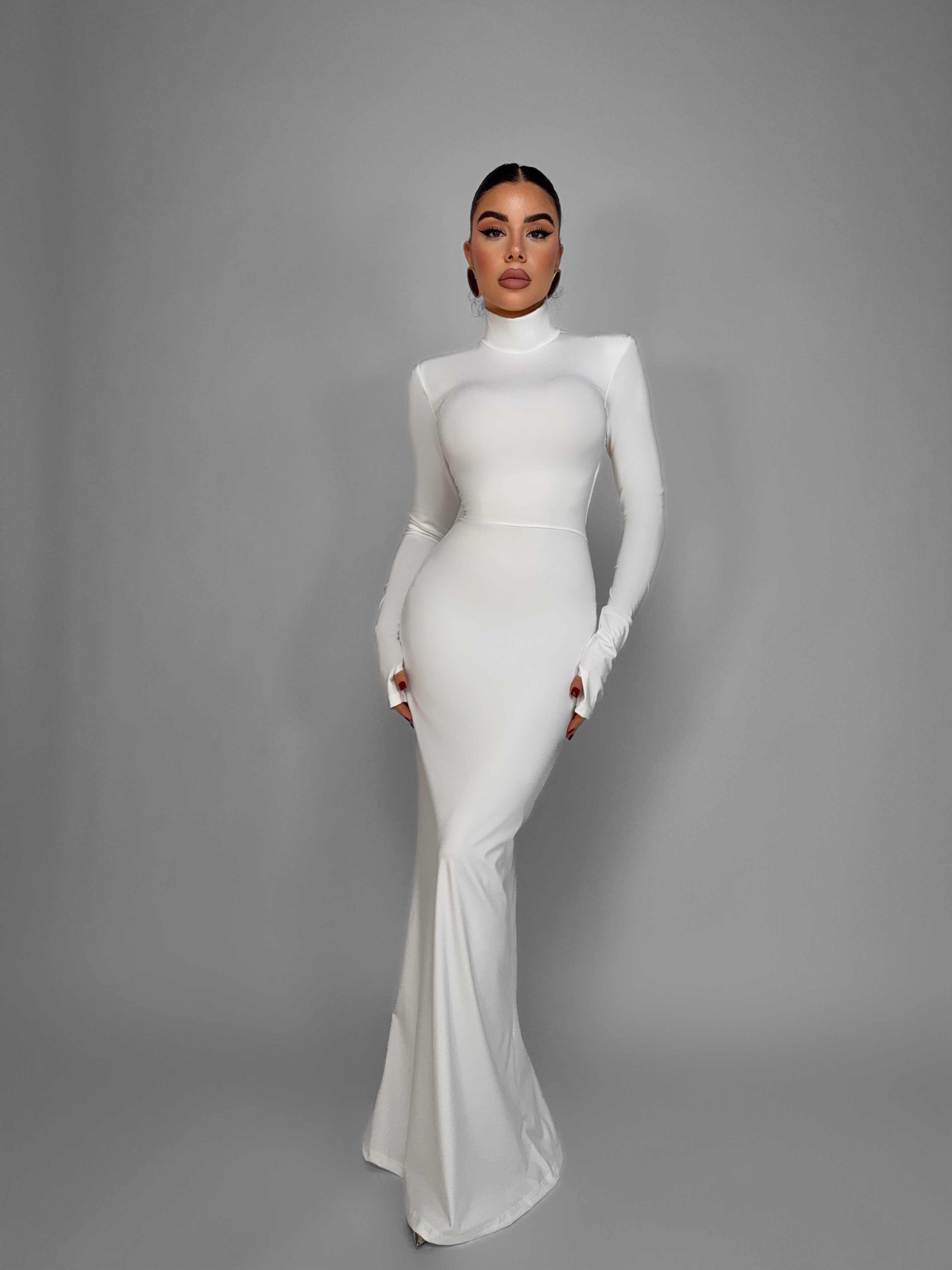 Abito Fitted Lace-White