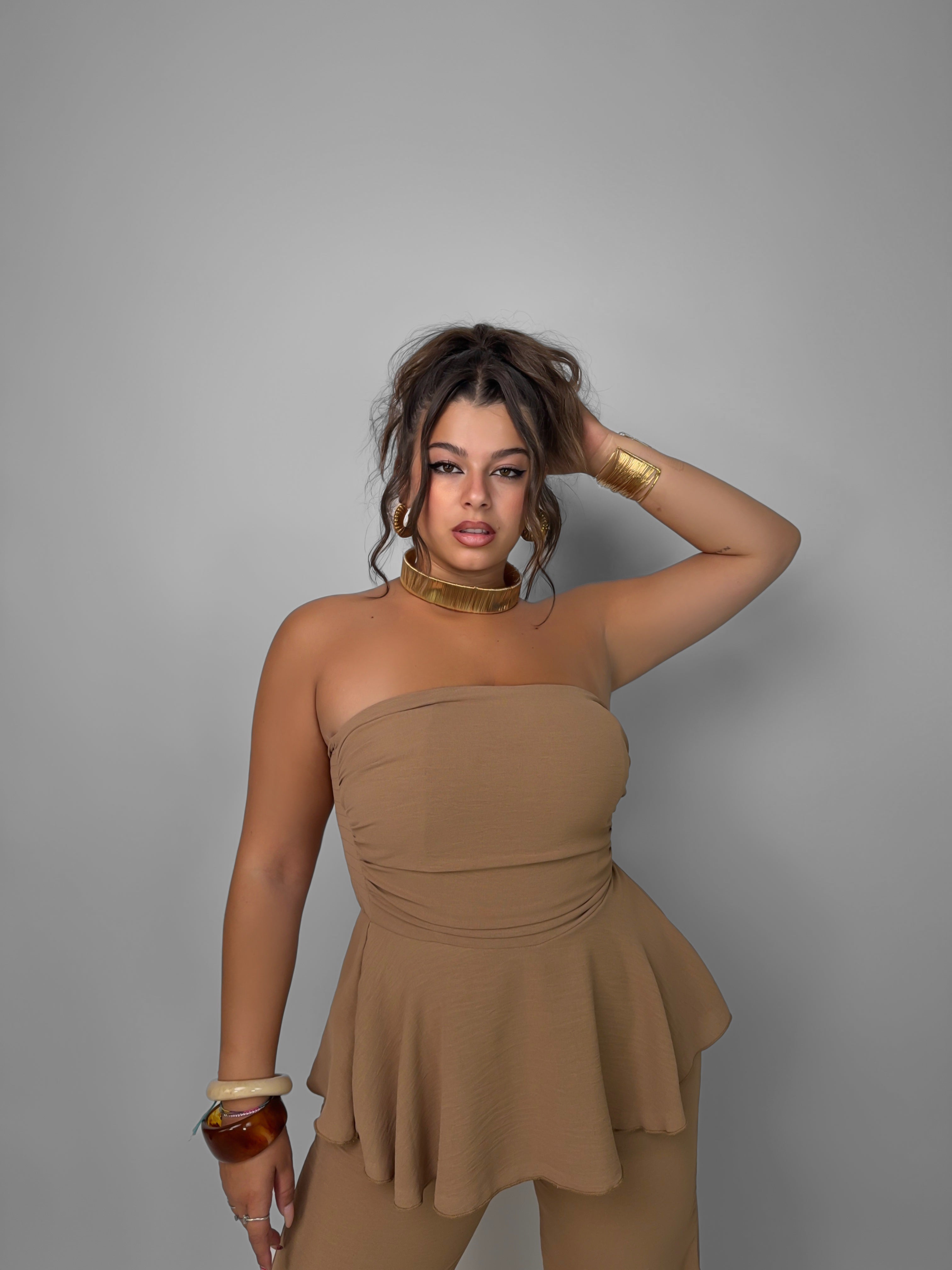 CURVY FIT - Tuta Virality - Camel