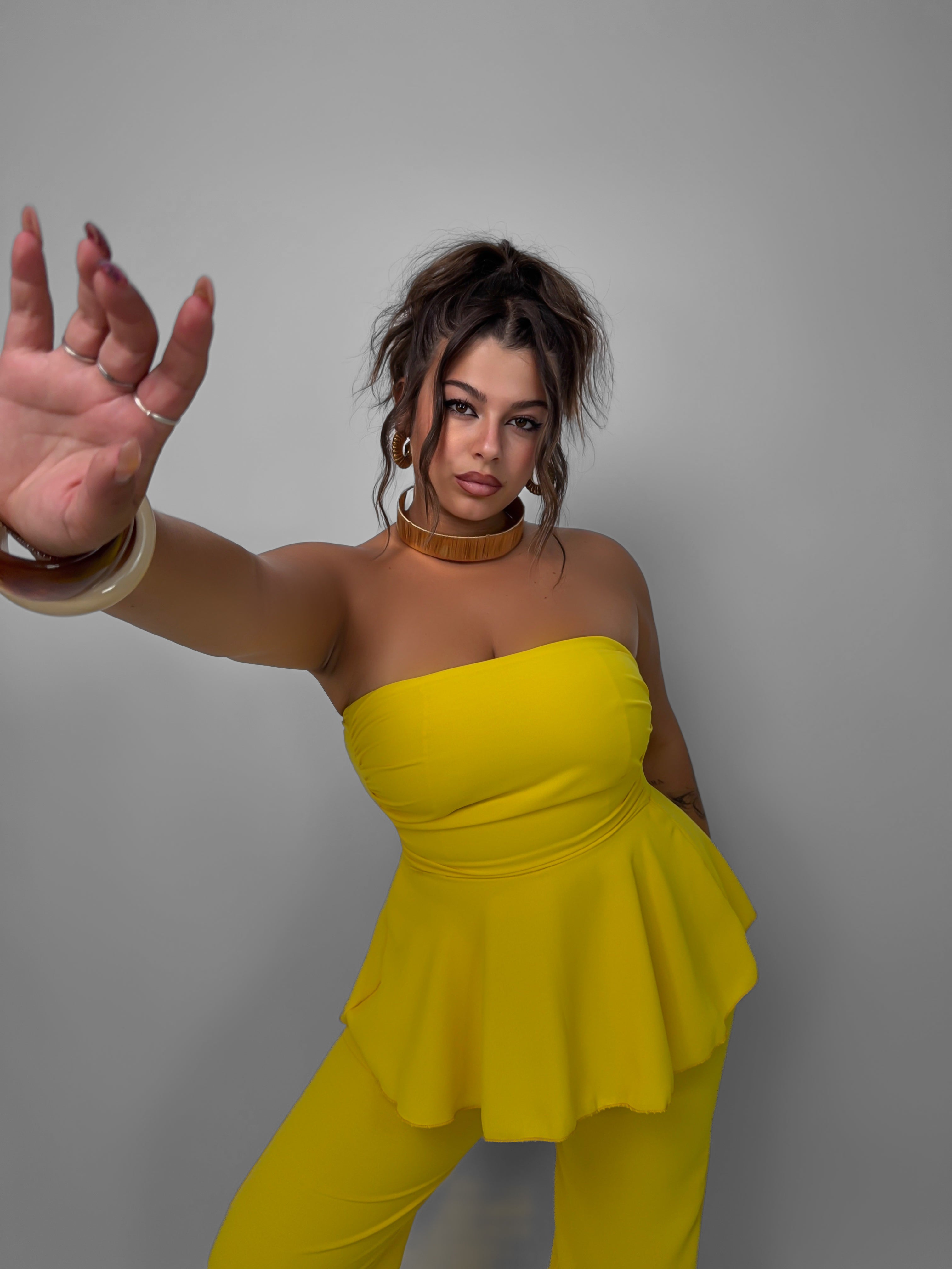 CURVY FIT - Tuta Virality - Yellow