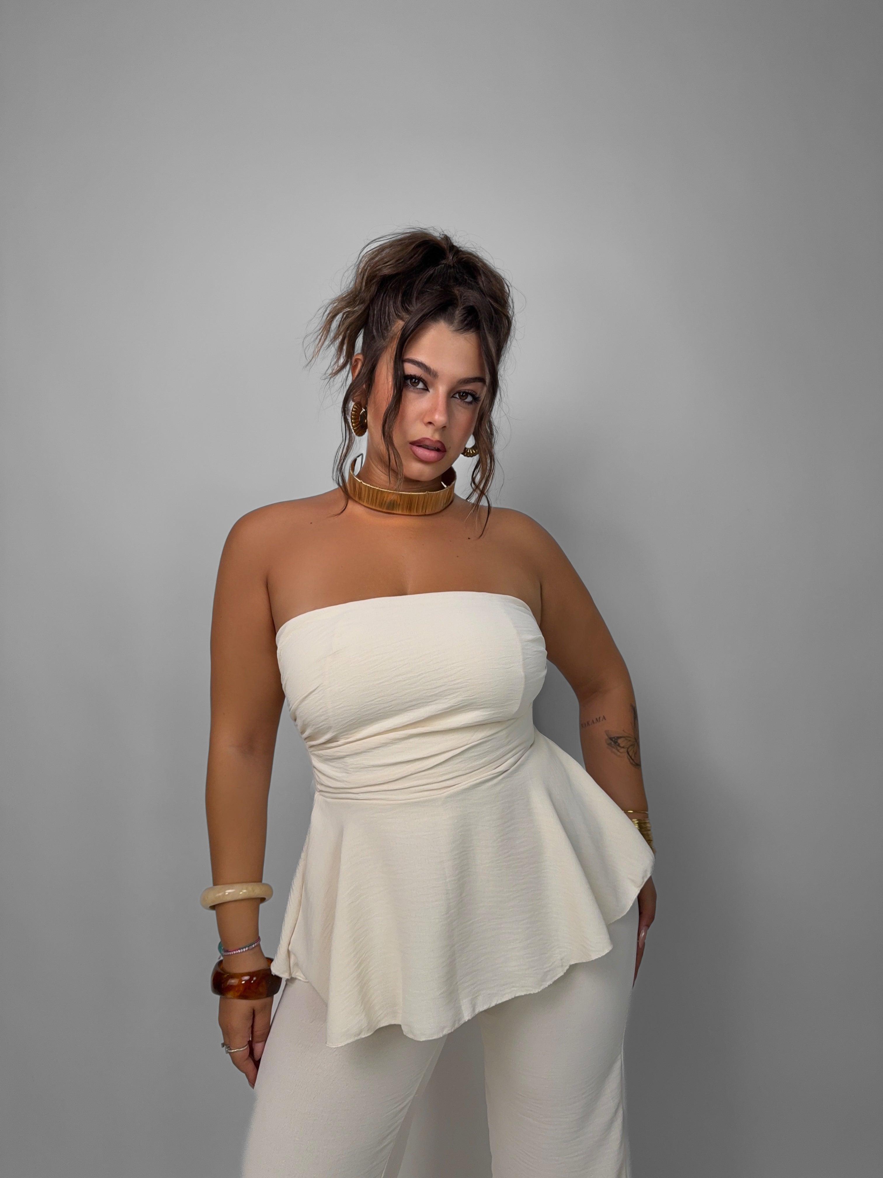CURVY FIT - Tuta Virality - White
