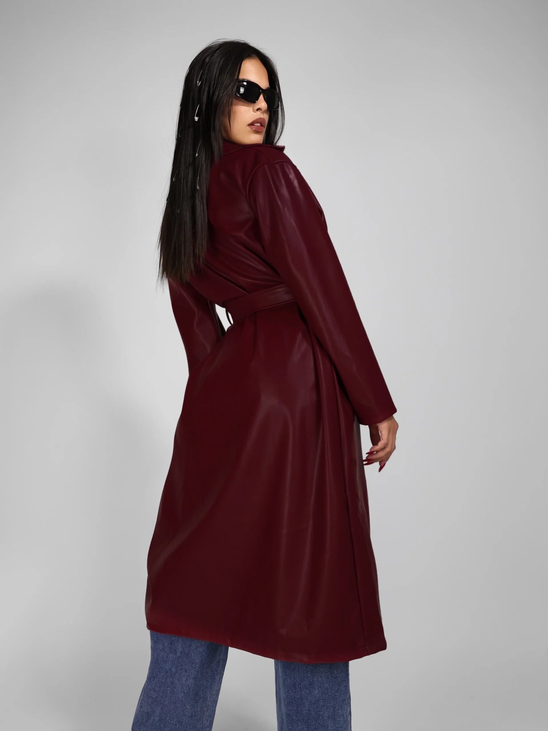 Trench Leather Mania - Cherry Red
