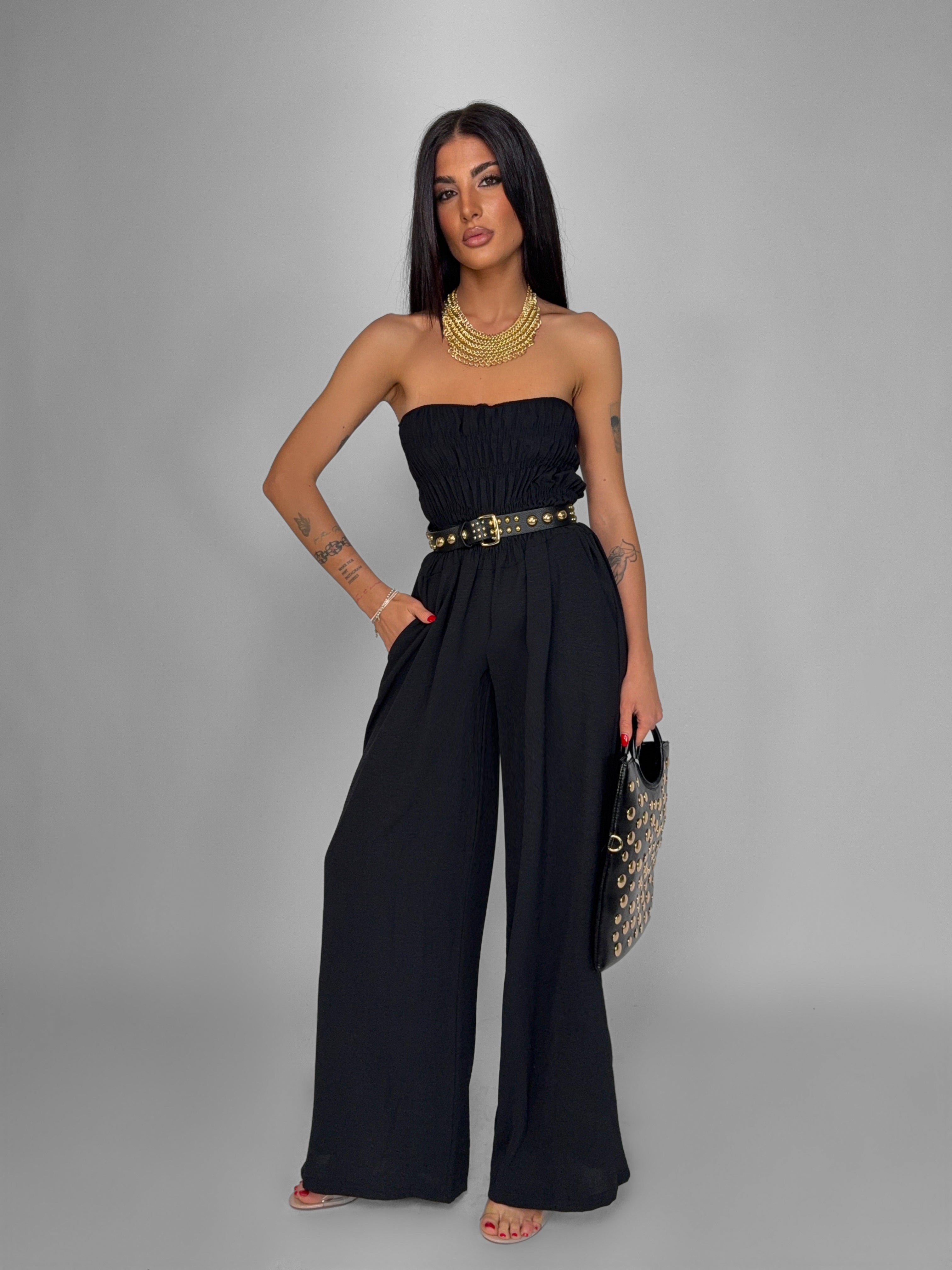 All-over Black Jumpsuit