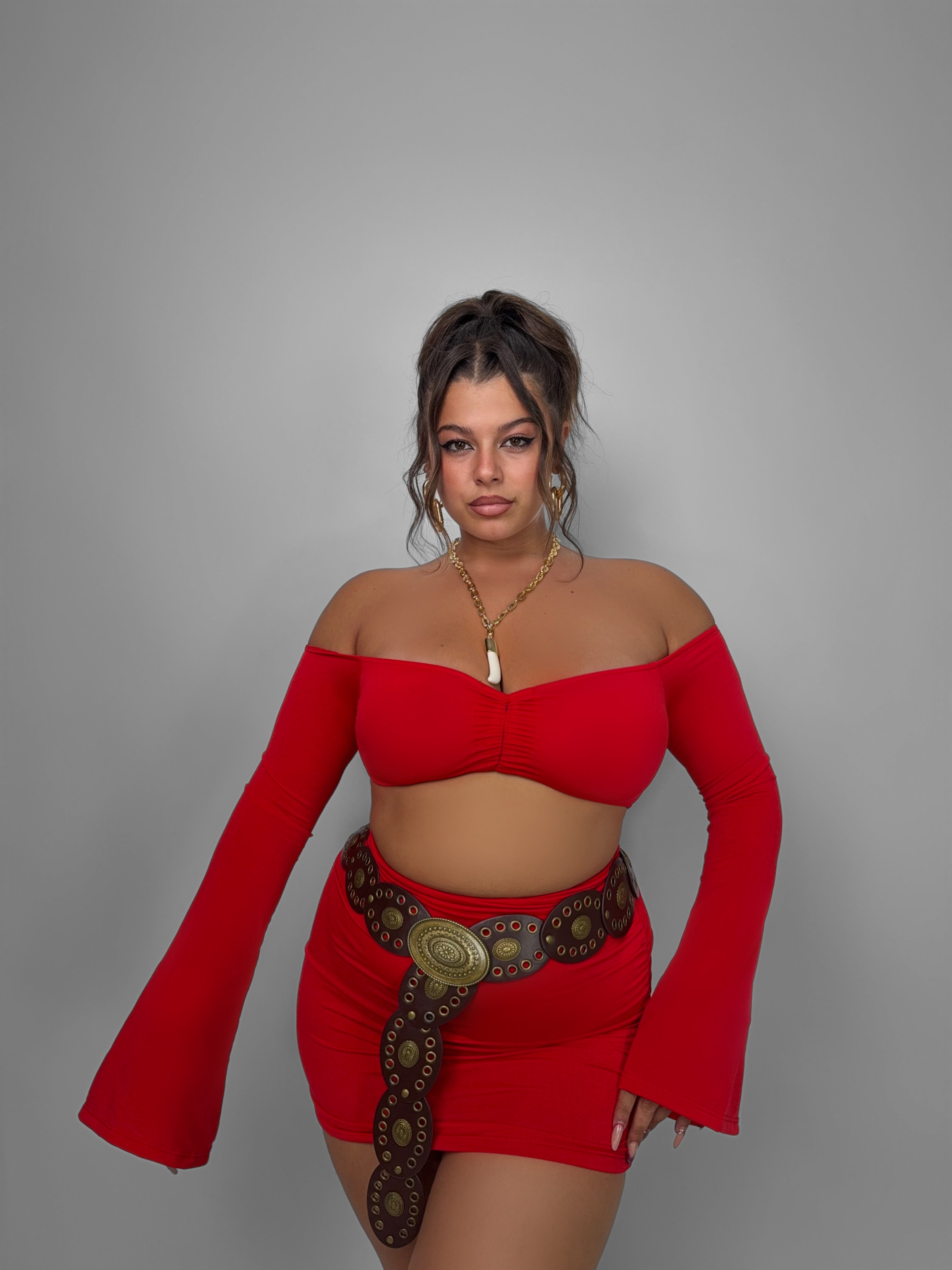 CURVY FIT - Completo Crimped - Red