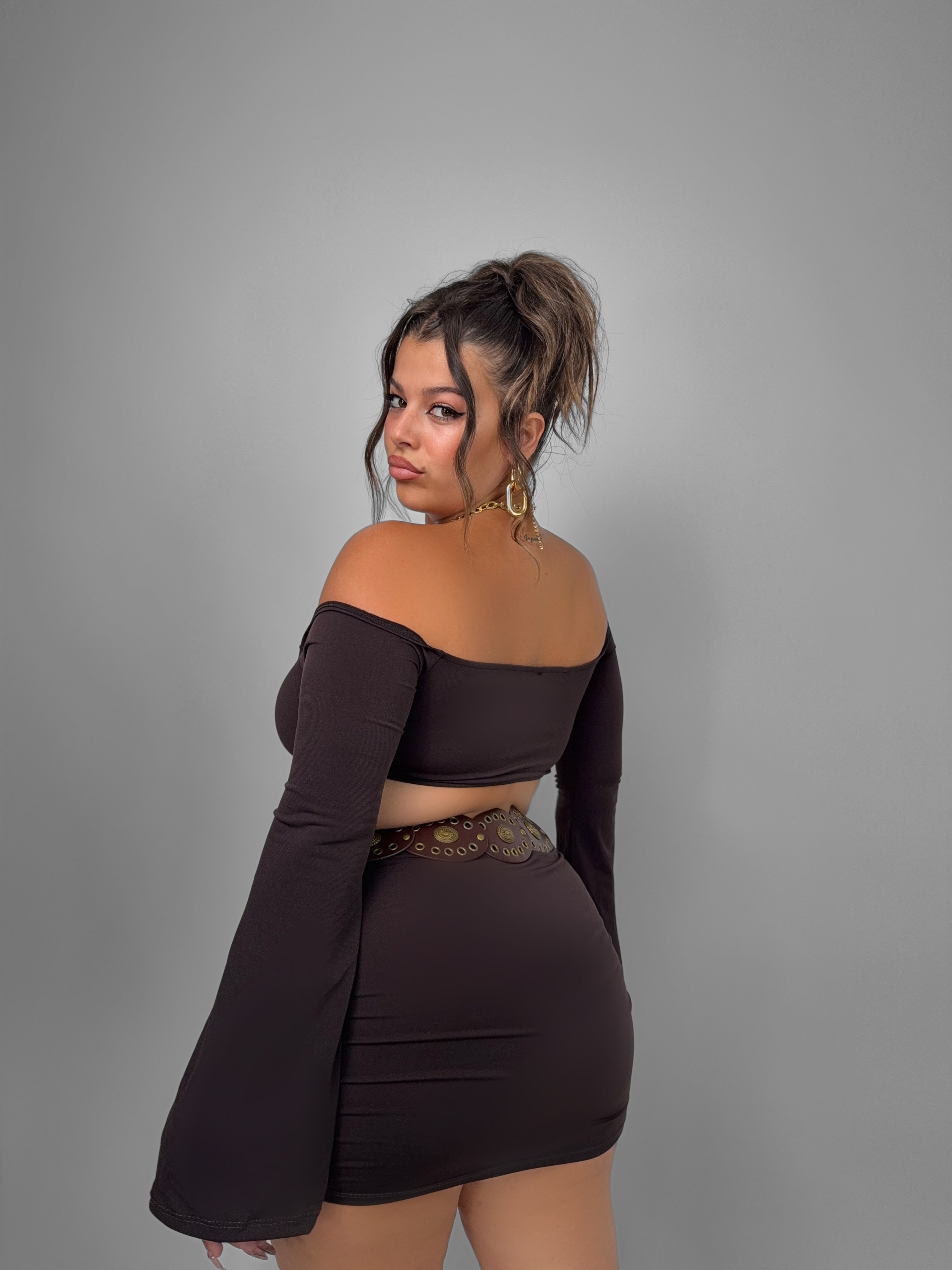 CURVY FIT - Completo Crimped - Brown