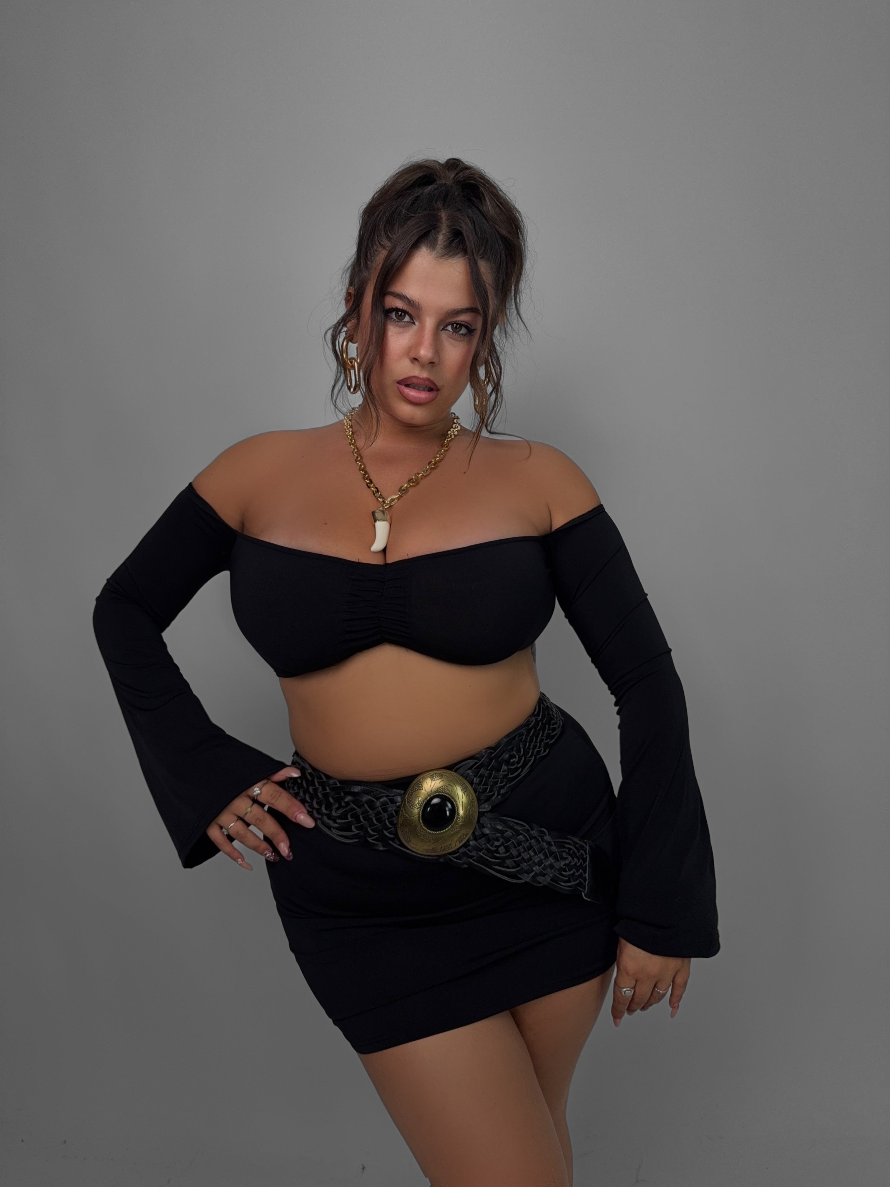 CURVY FIT - Completo Crimped - Black