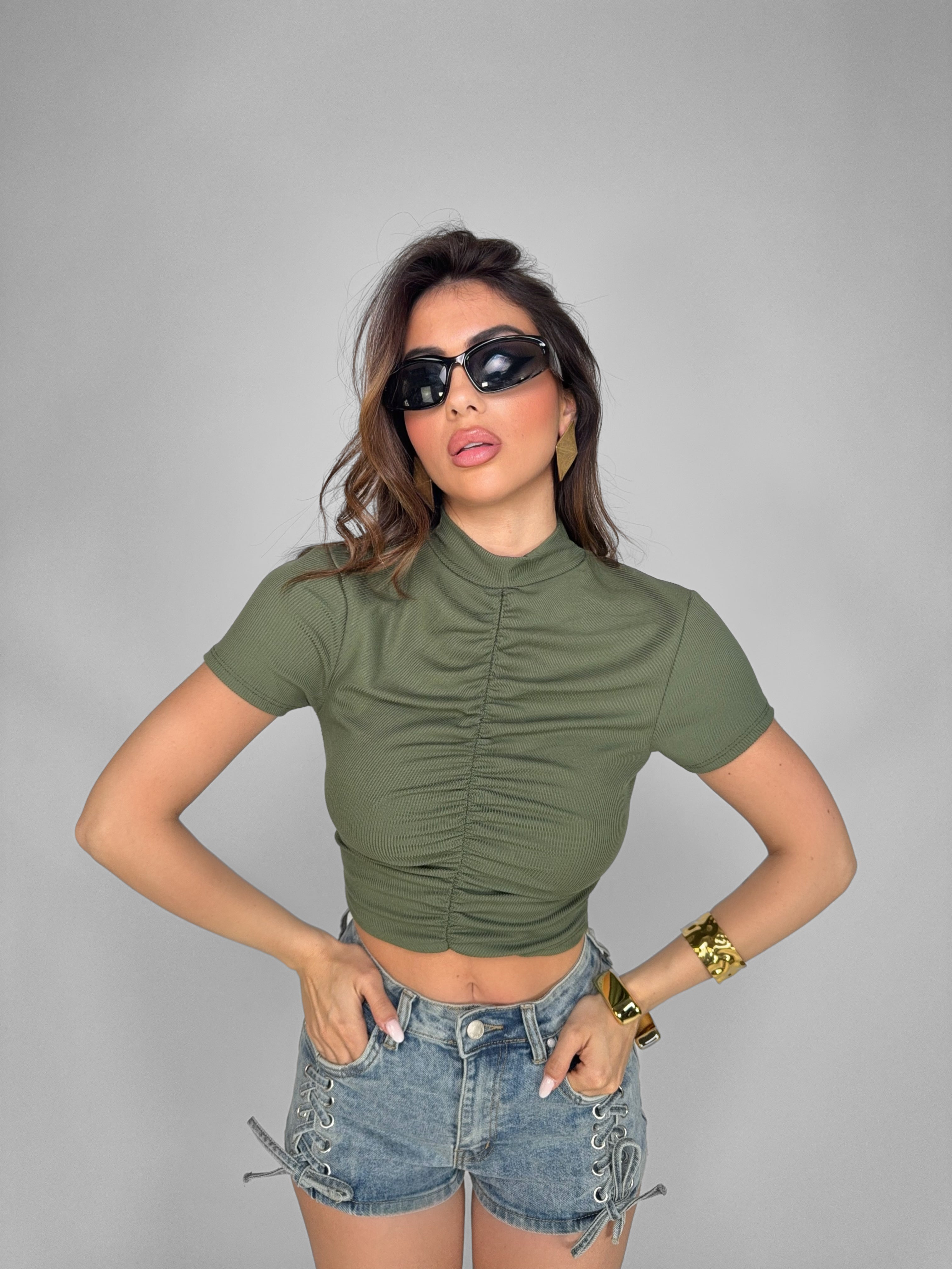 Top Front Twist-Green