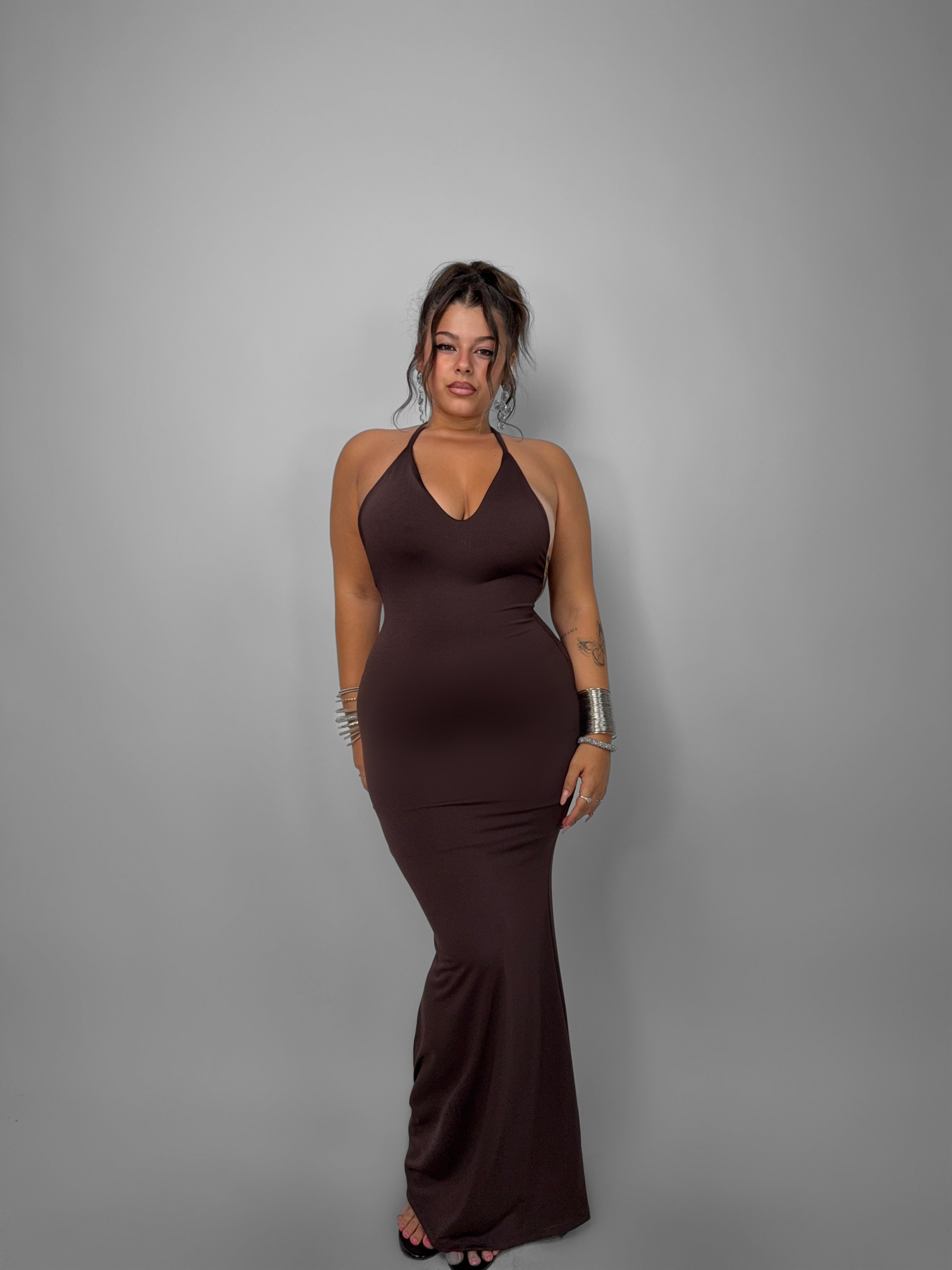 CURVY FIT - Abito Sirens - Brown