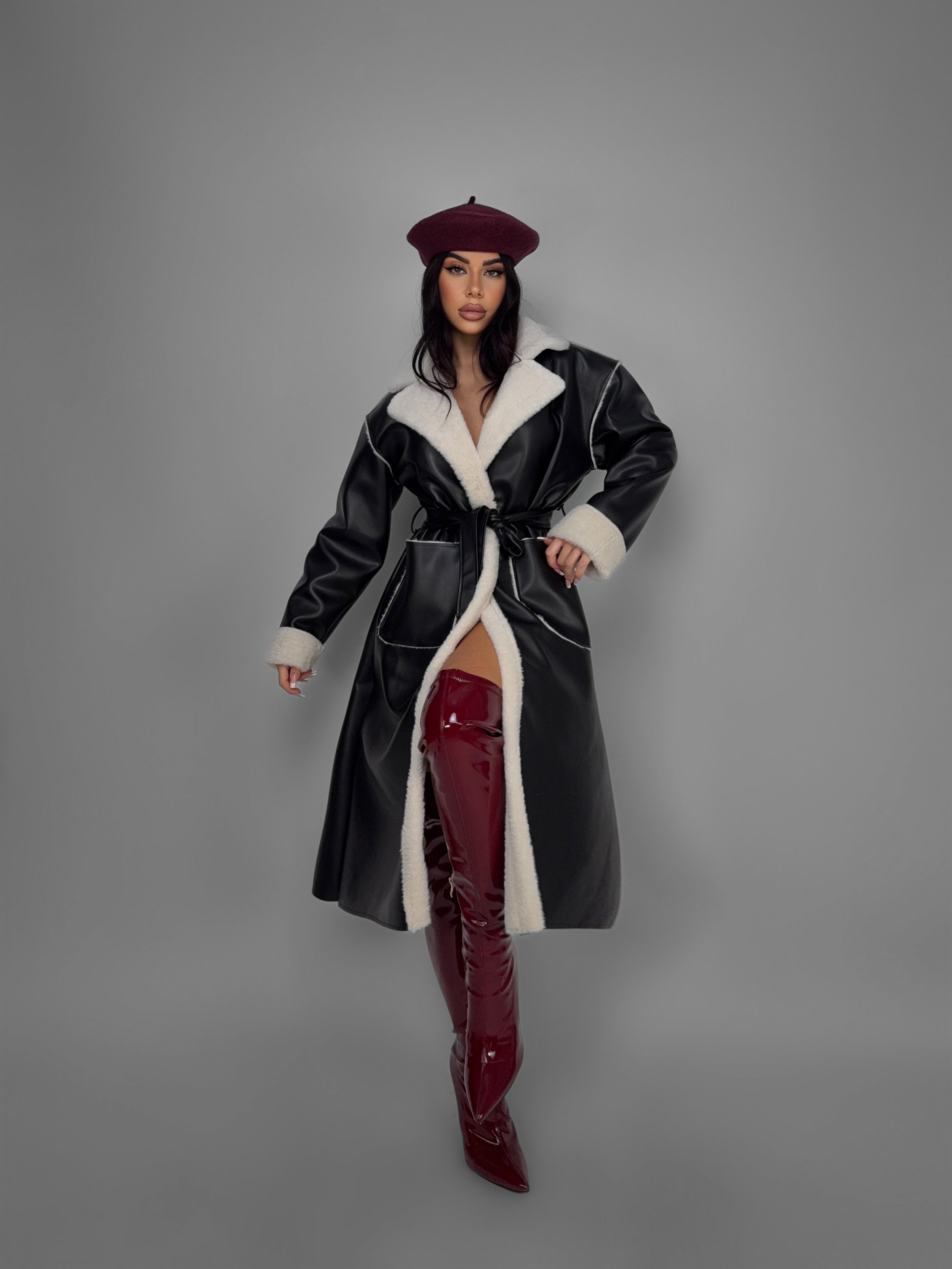 Cappotto Warm Fur-Black