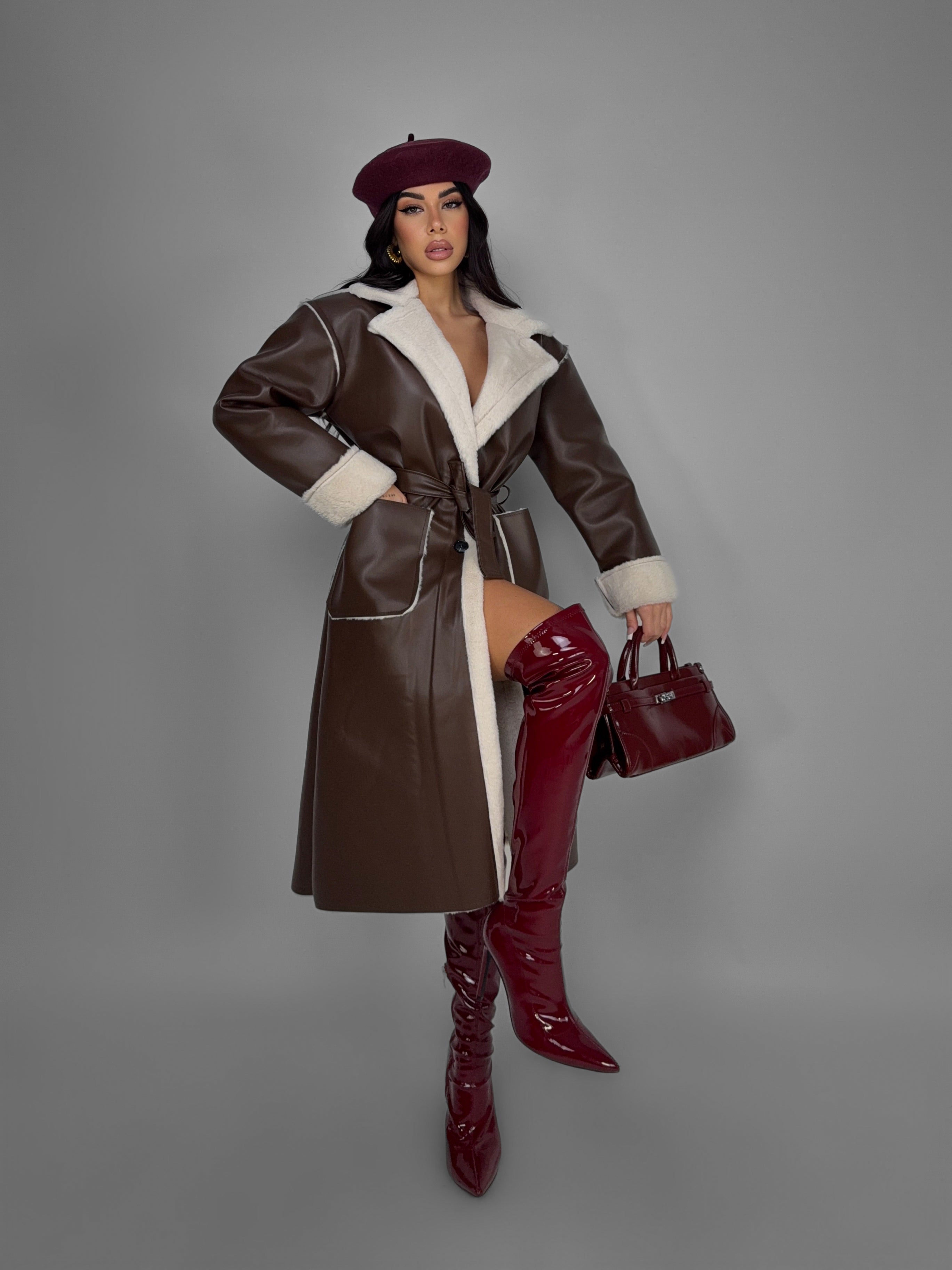 Cappotto Warm Fur-Brown