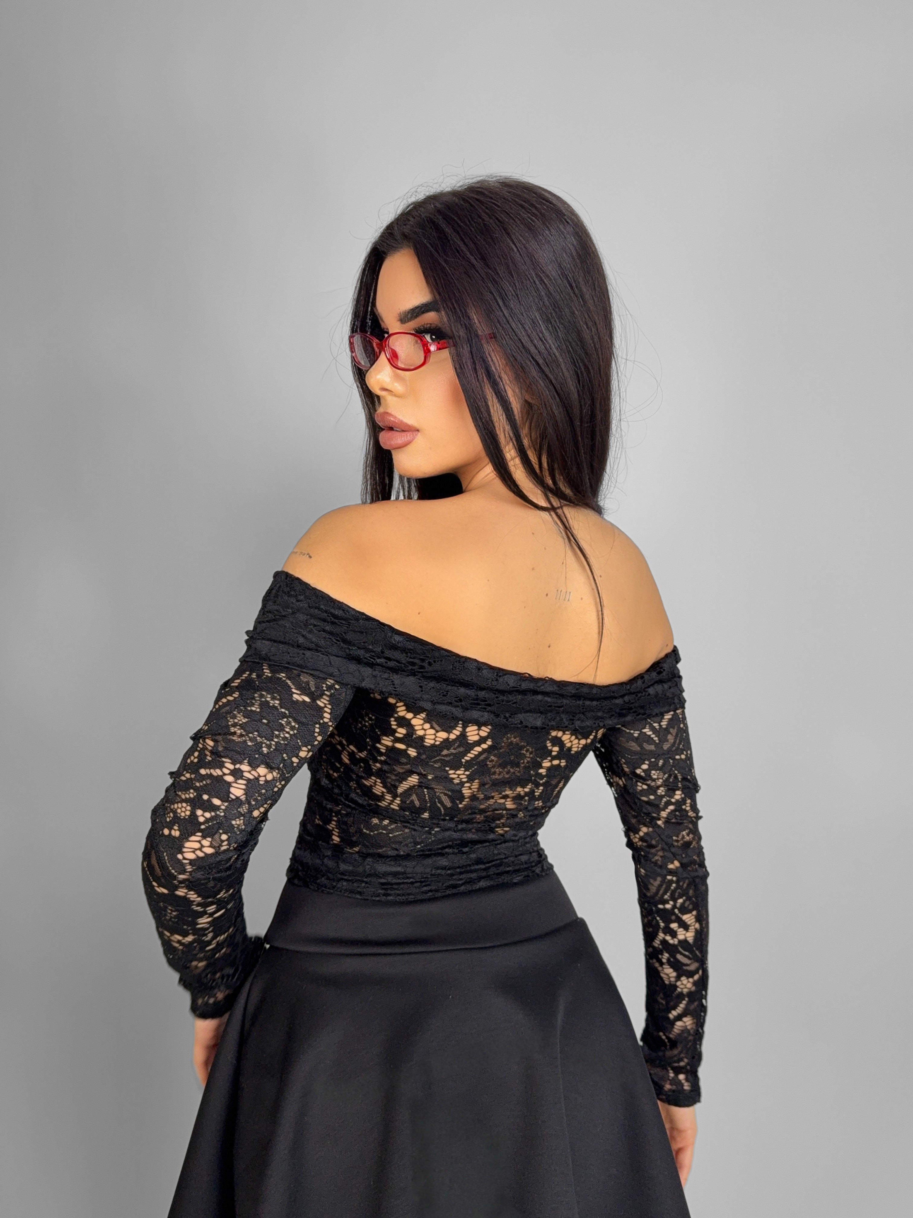 Maglia Corsetry Lace - Black