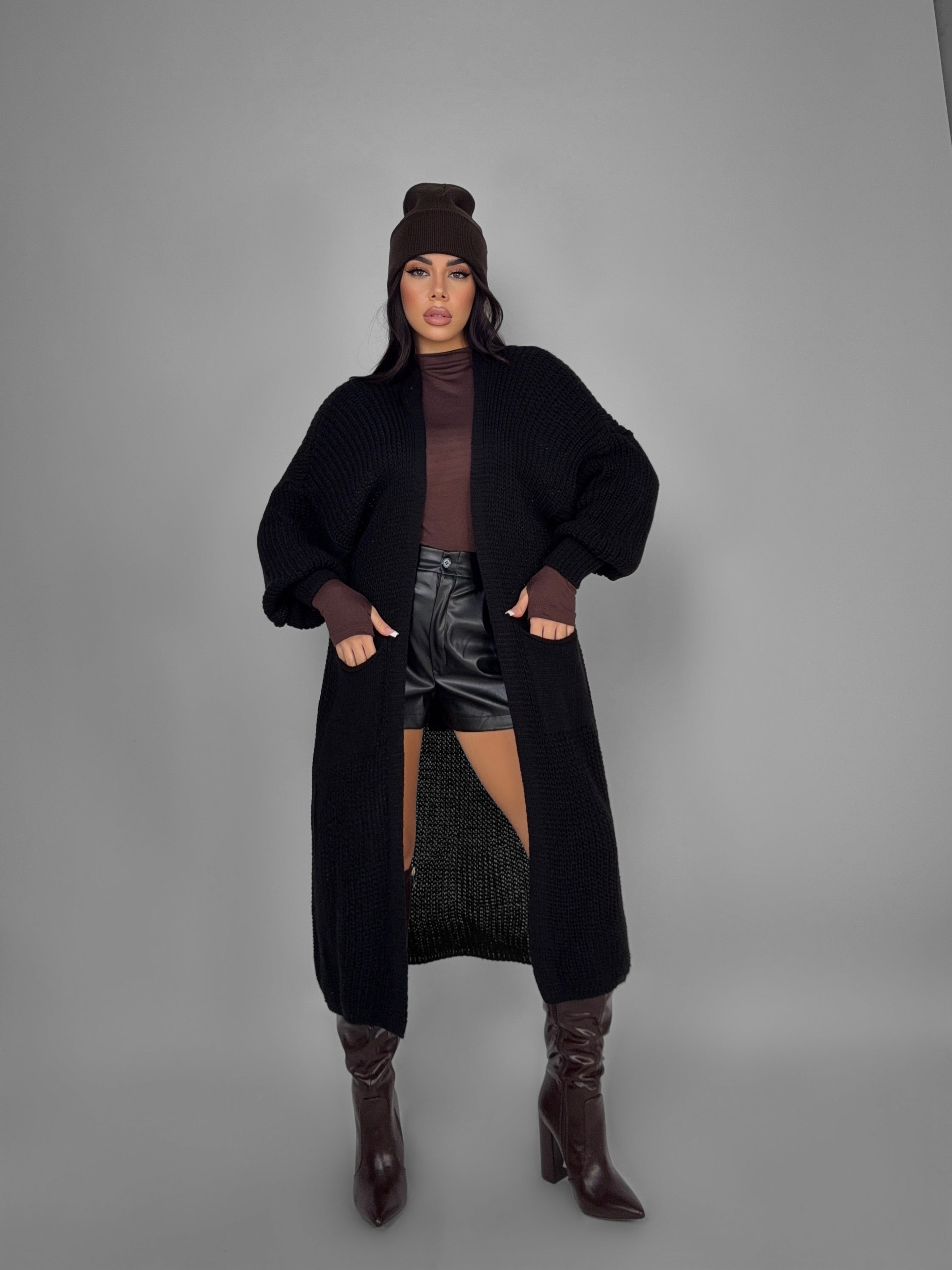 Maxi Cardigan Daily-Black