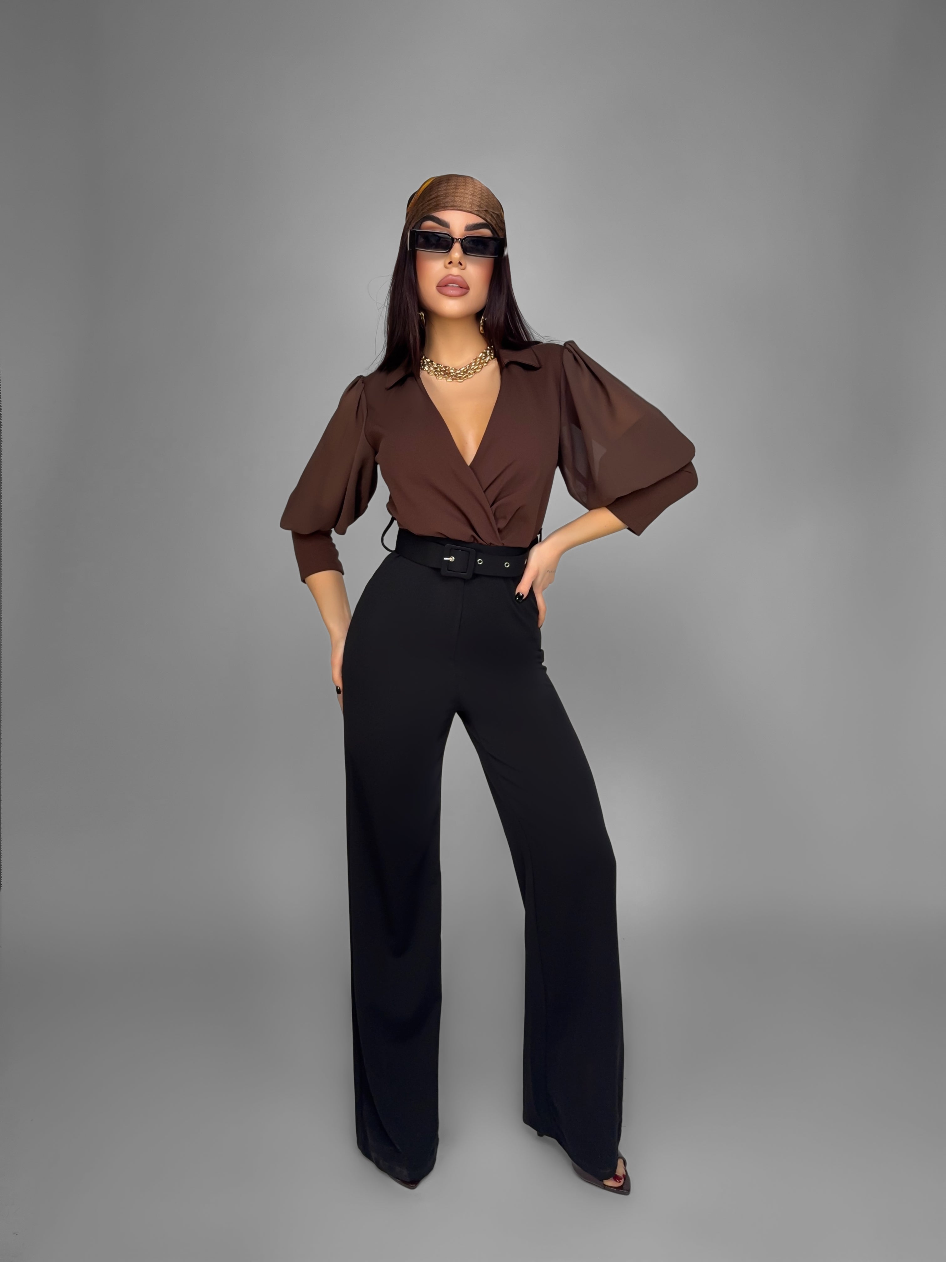 Lunar Veil Jumpsuit-Brown