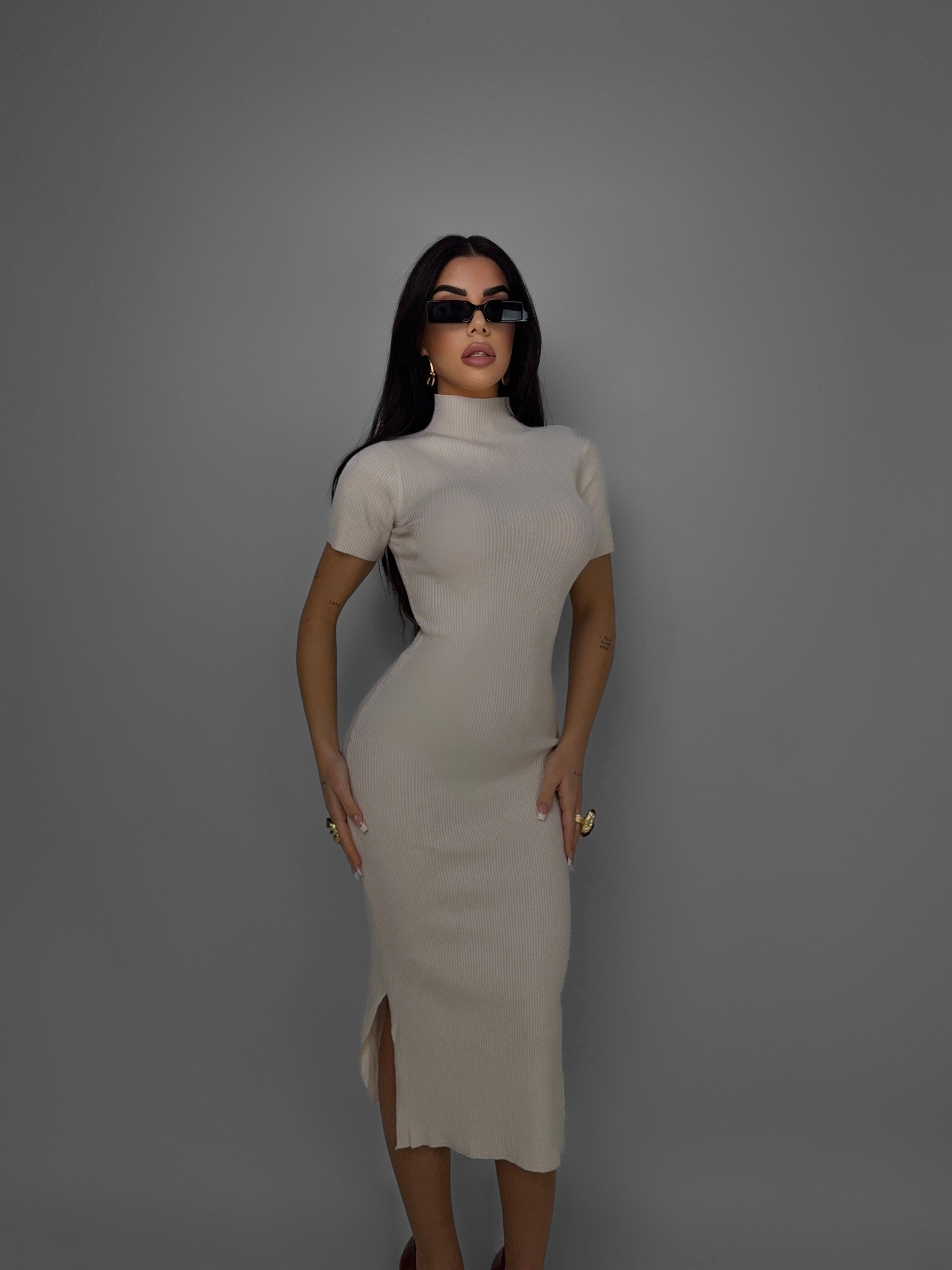 Abito Thick Ribbed-Beige