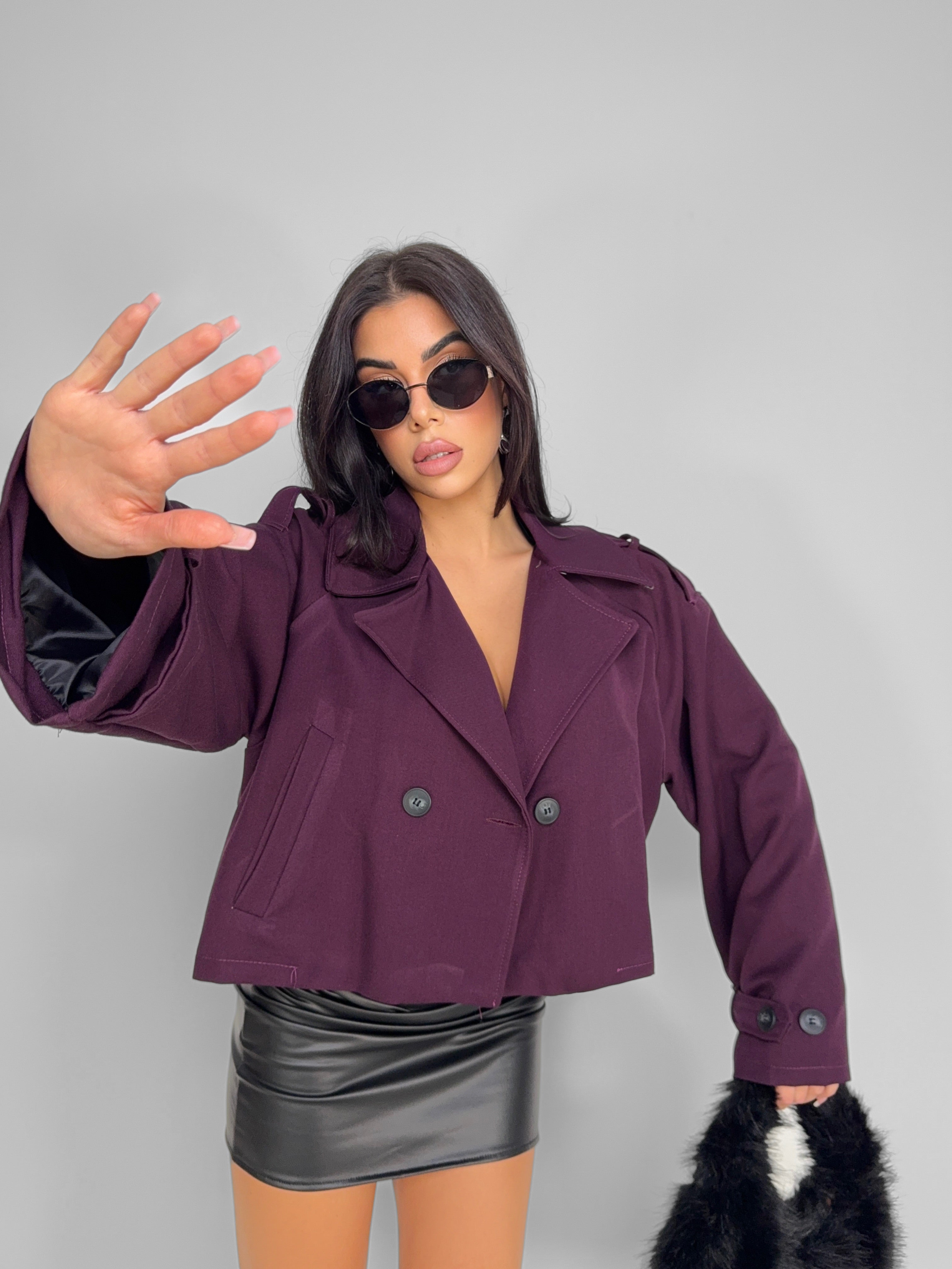 Cappotto Short Coat-Wine