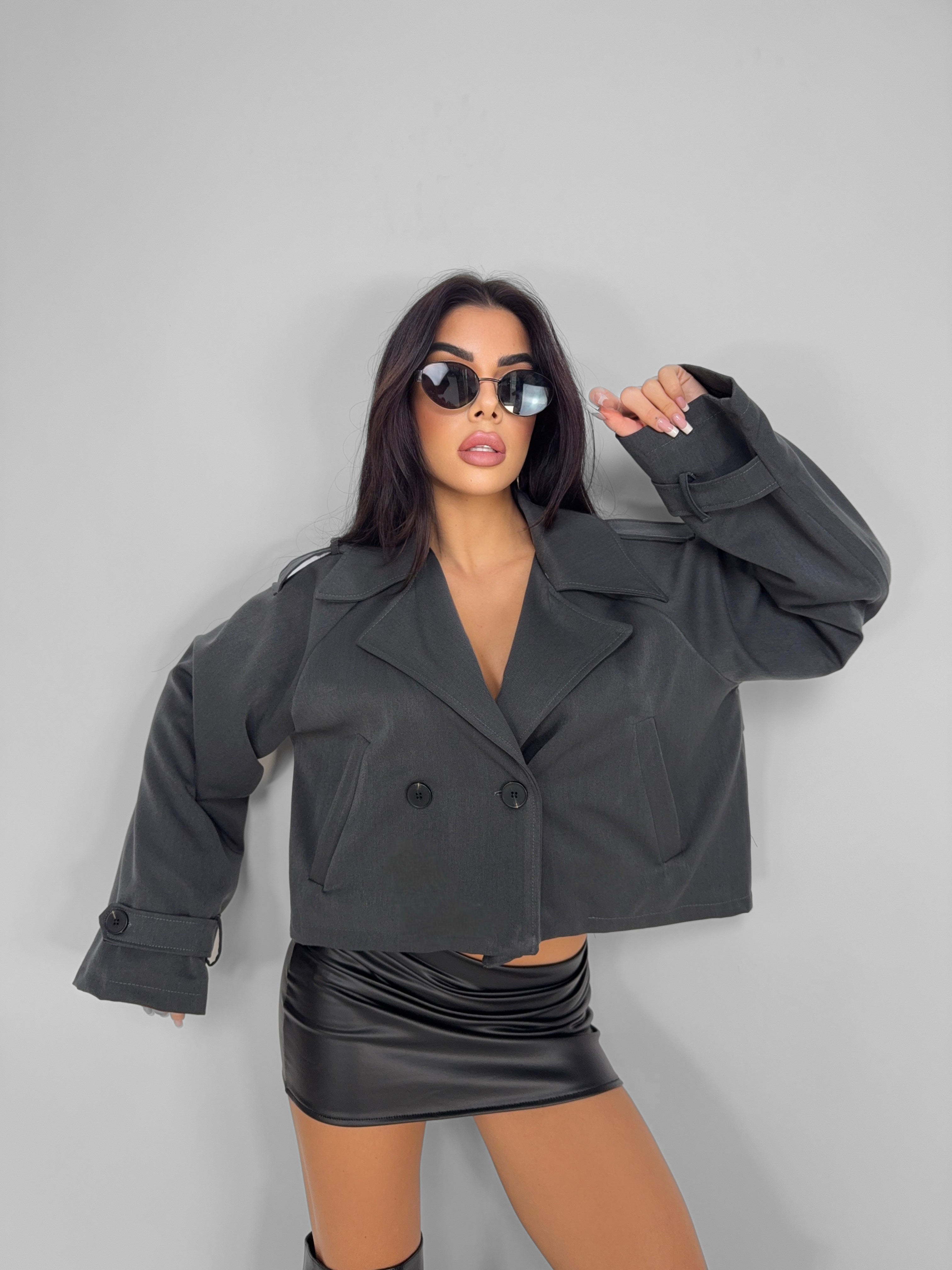 Cappotto Short Coat-Grey