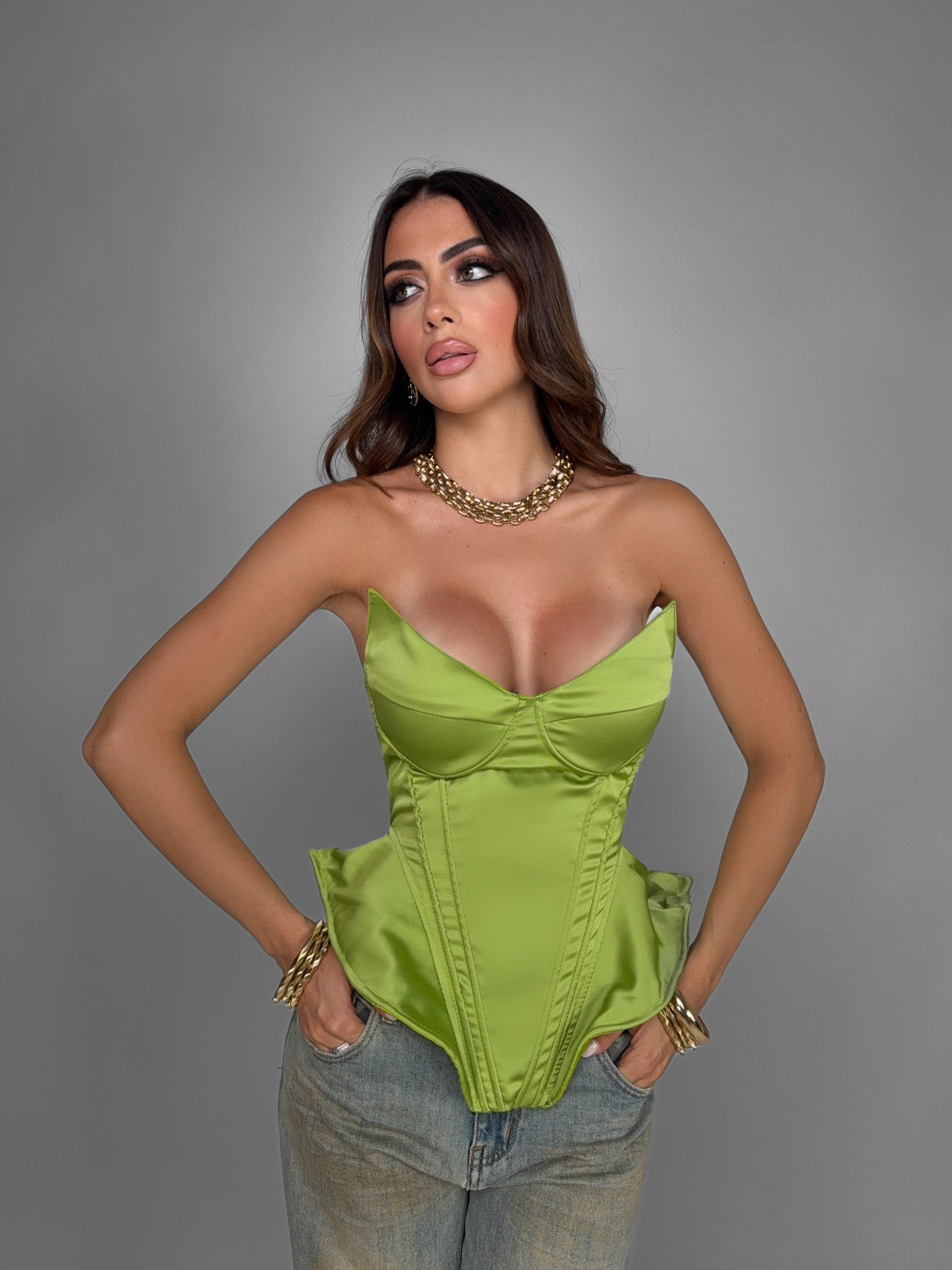 Corset Ruffled-Green
