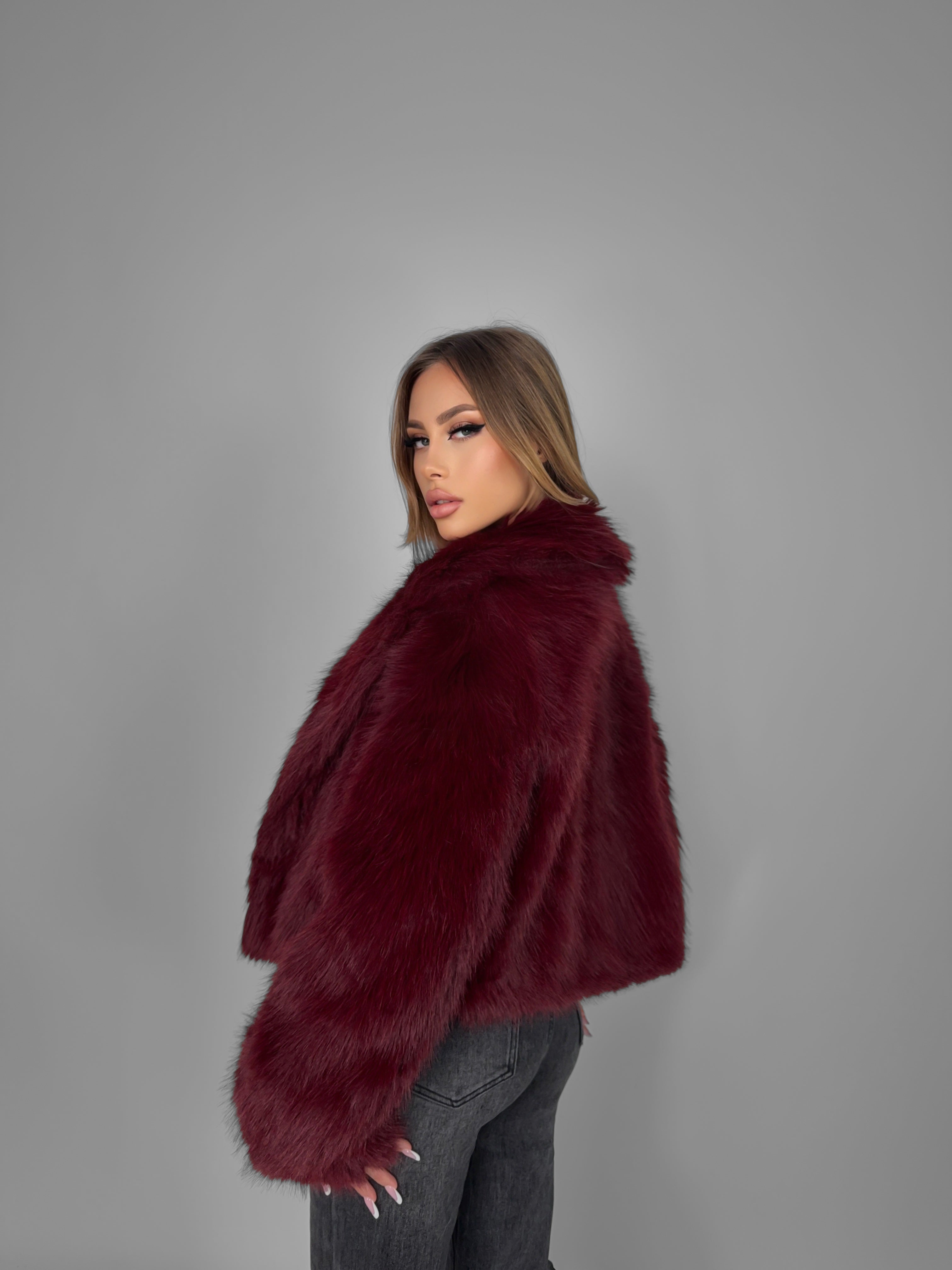 Pelliccia Crop Softly - Cherry Red