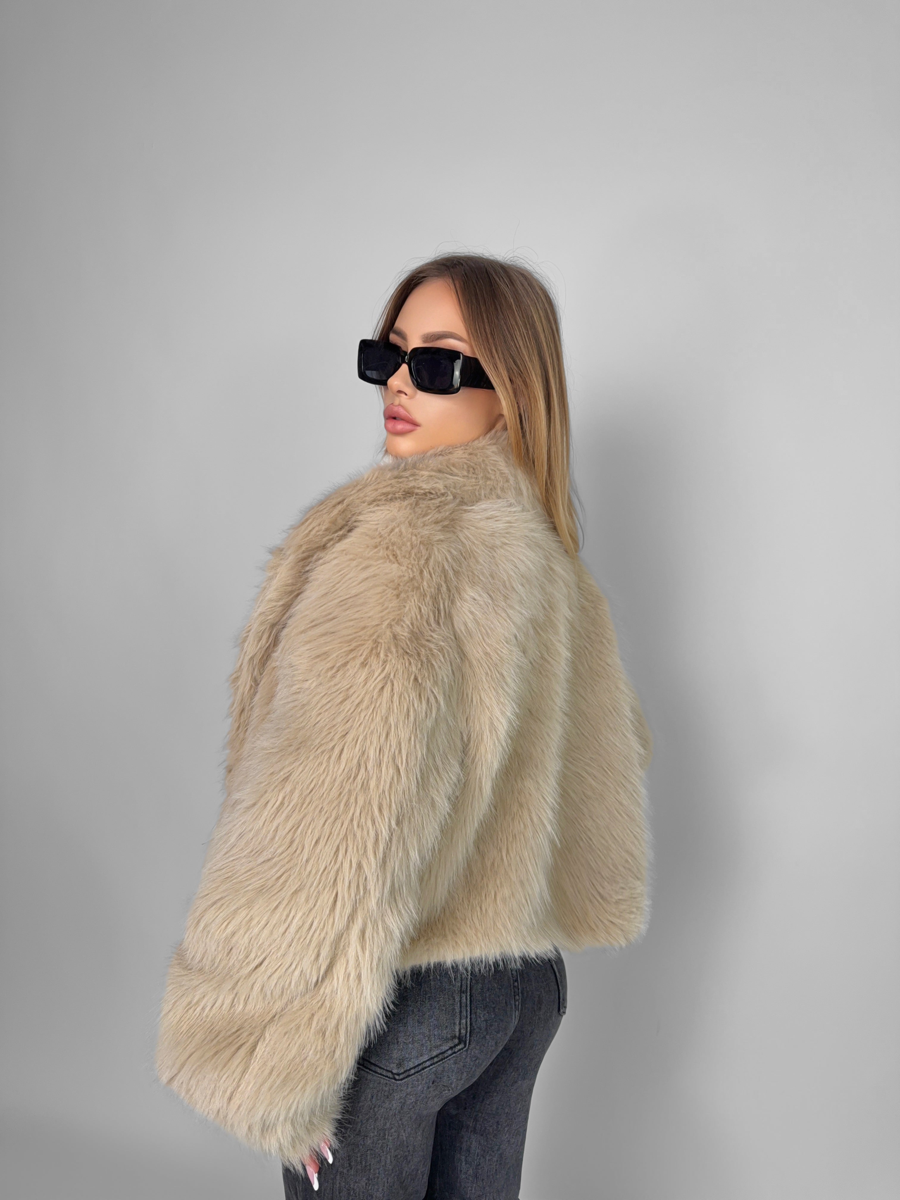 Pelliccia Crop Softly - Beige