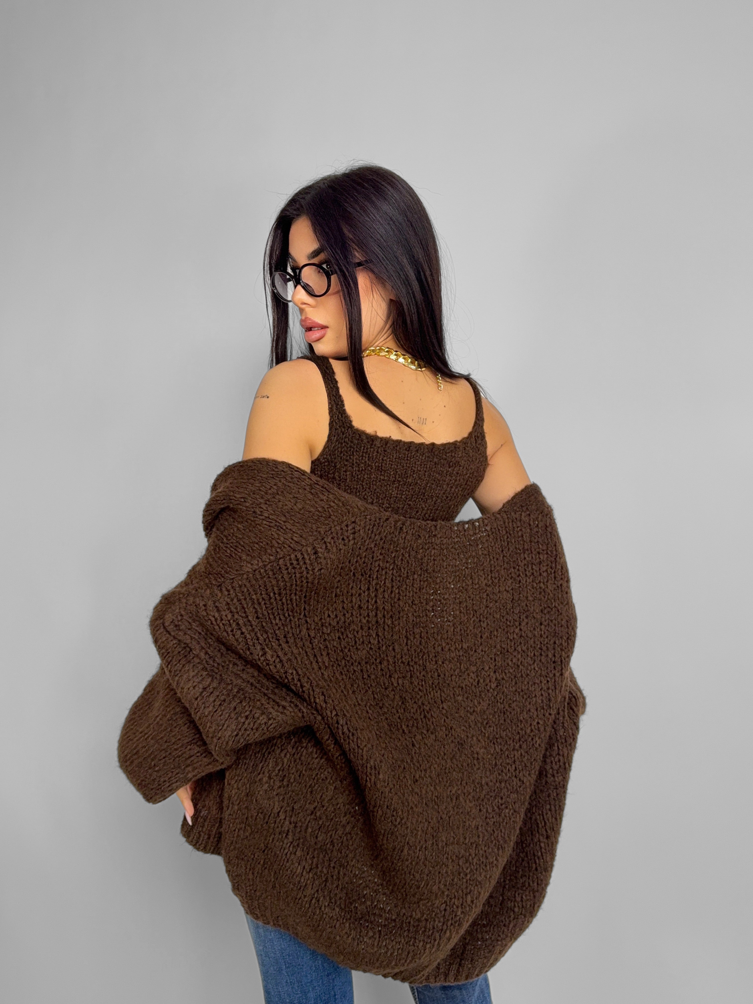 Cardigan + Top True Chic - Brown