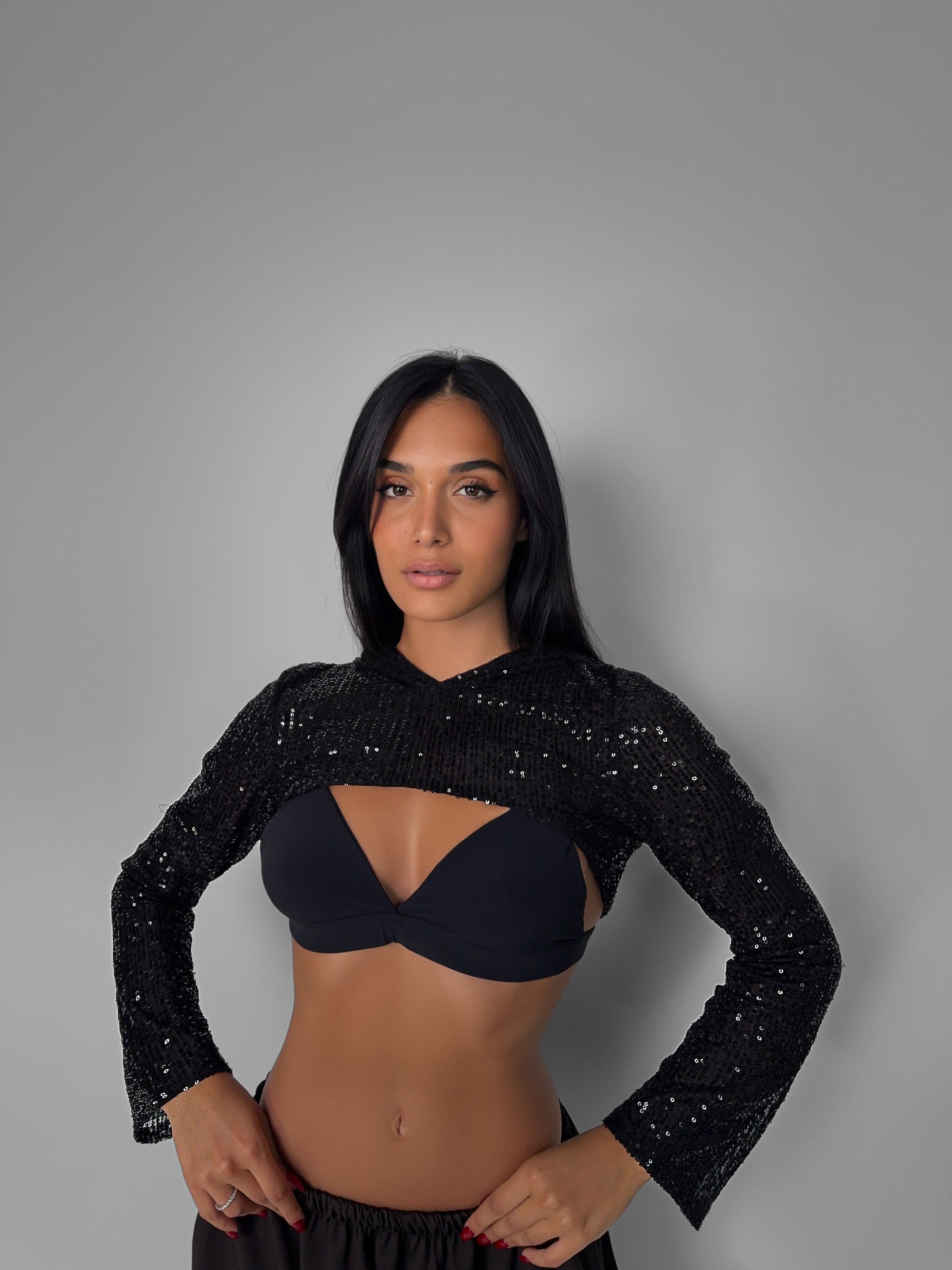 Maglia Crop Paillettes