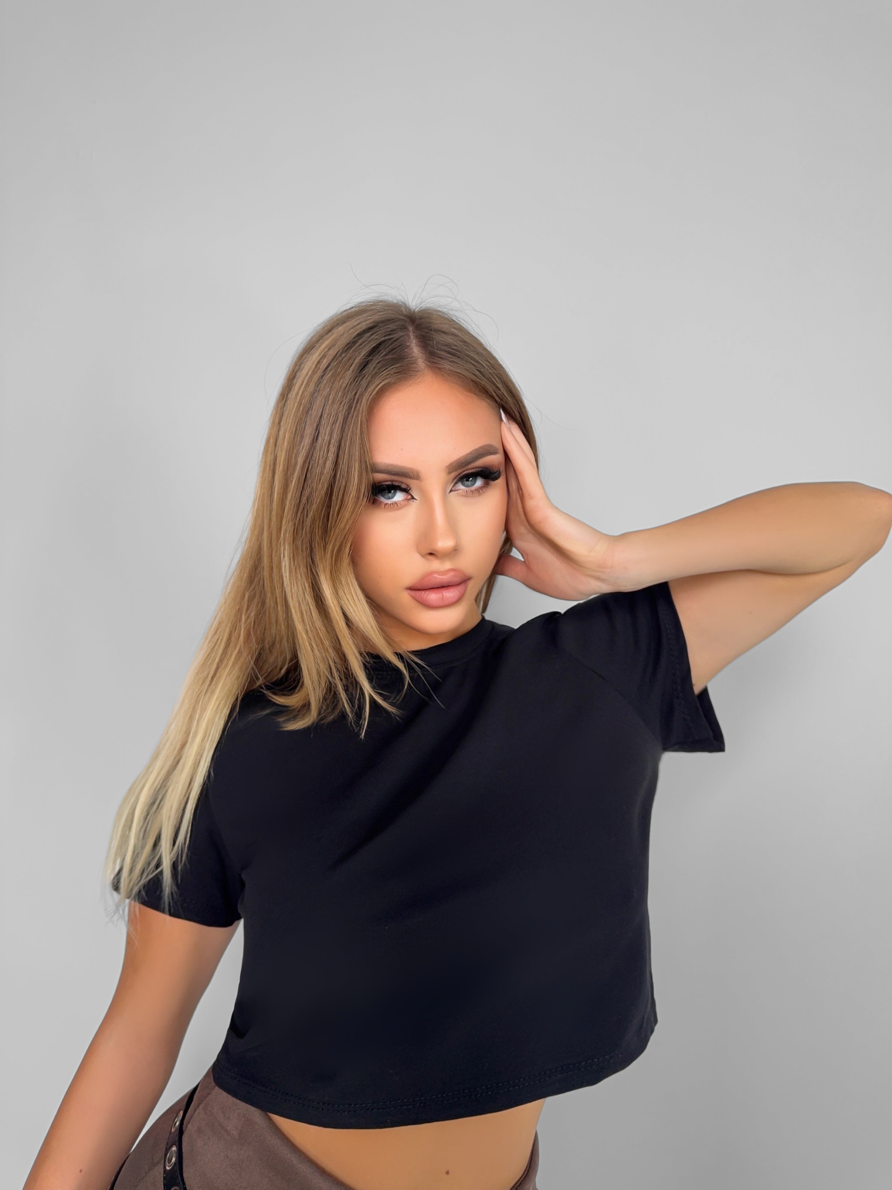 Maglia Crop Basic-Black