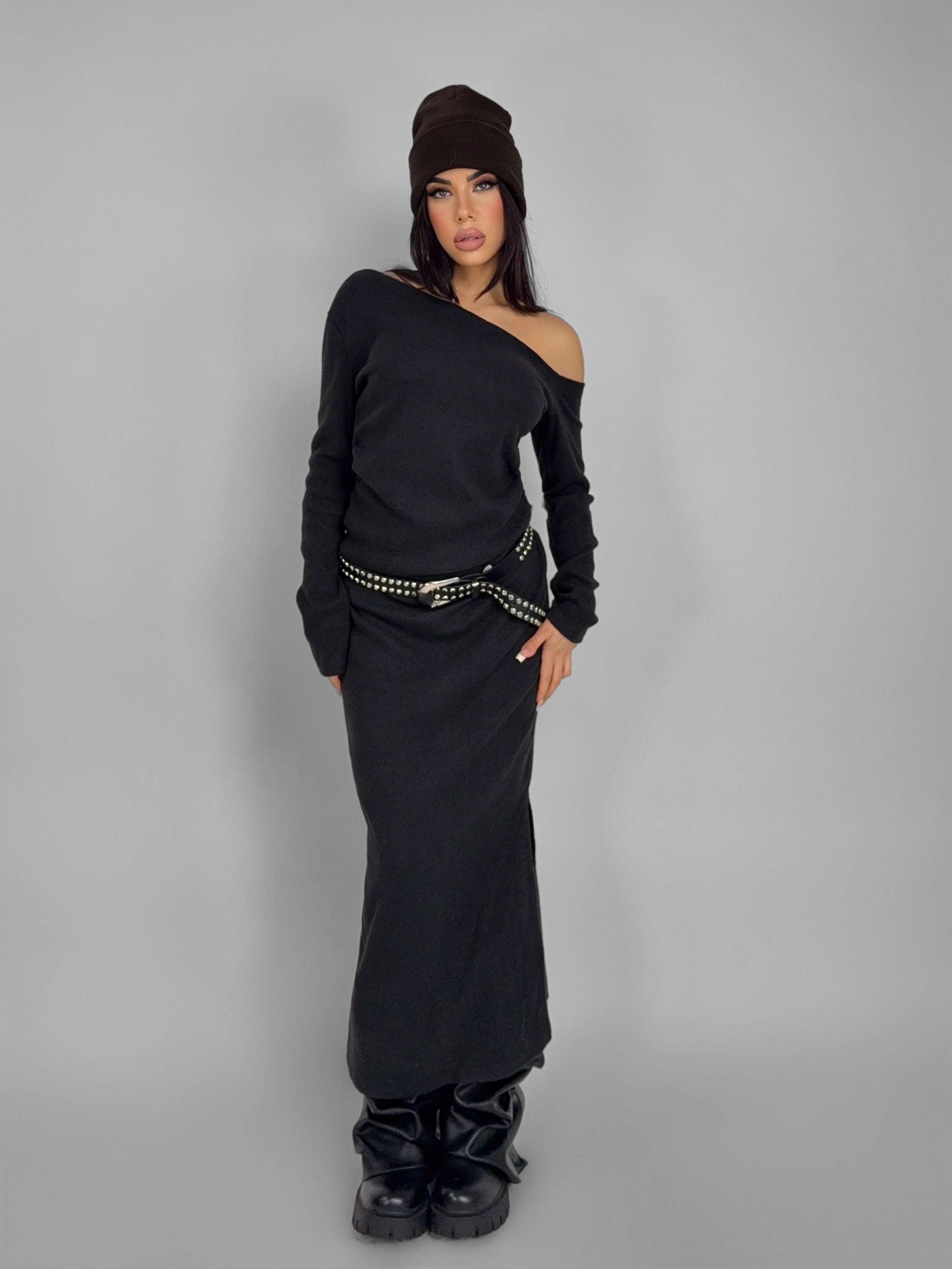 Abito Glimmer Wool-Black