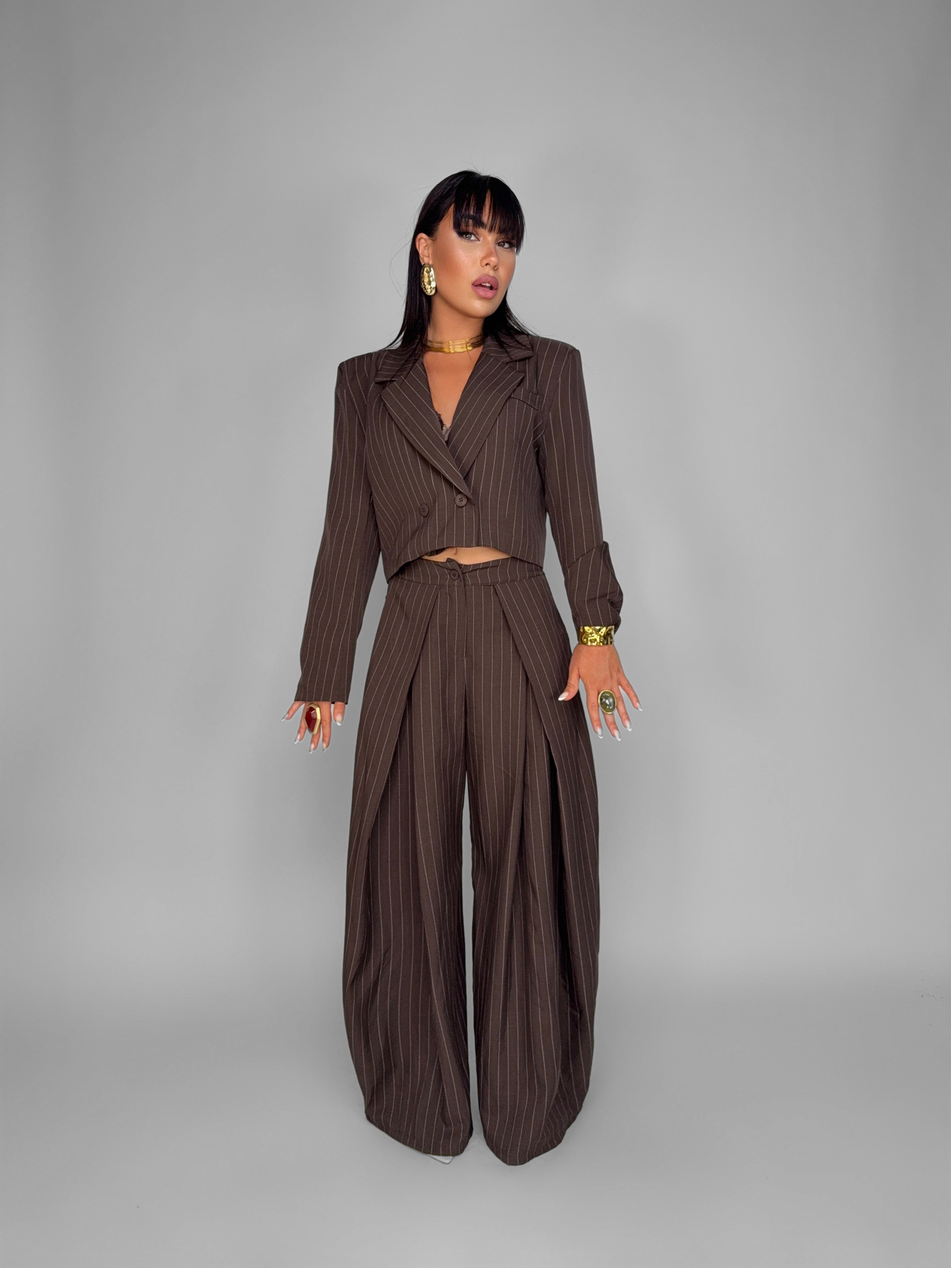 Total Look Stripe Brown