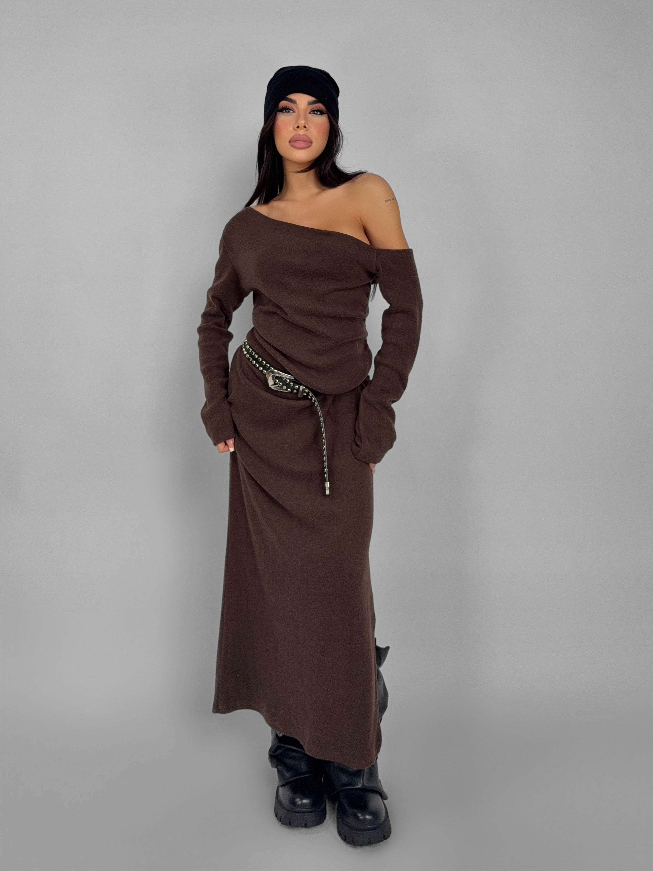 Abito Glimmer Wool-Brown