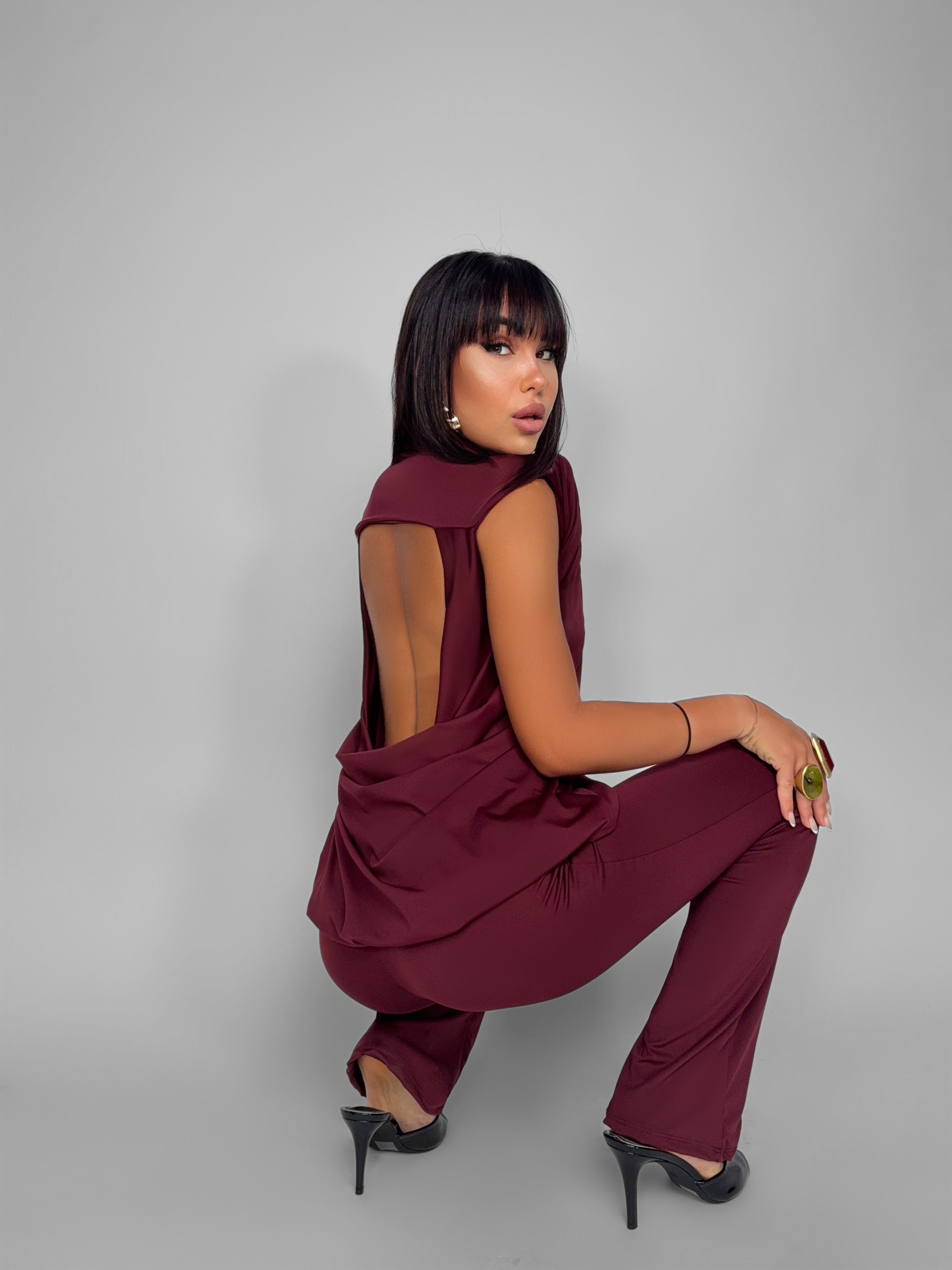 Sleekline Jumpsuit - Cherry Red