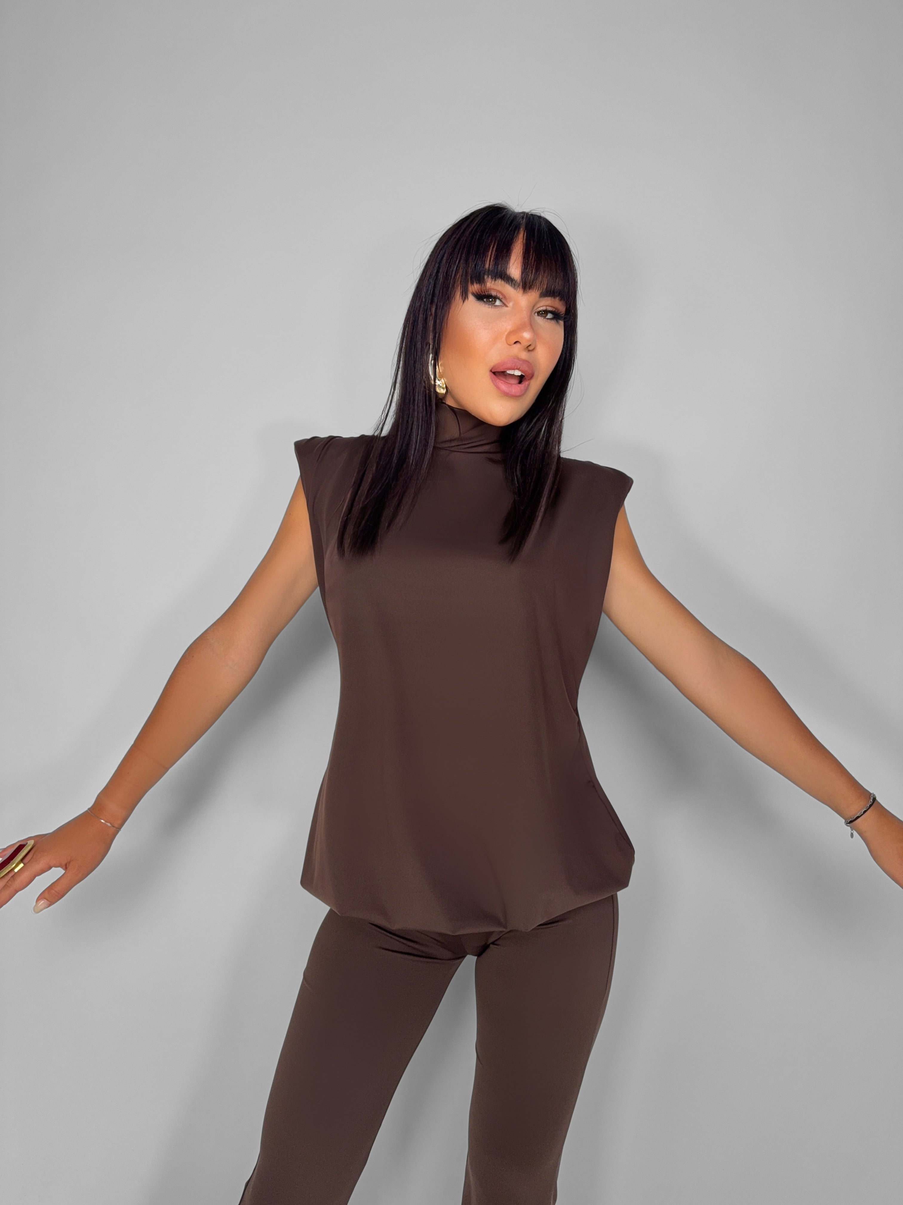 Sleekline Brown Jumpsuit