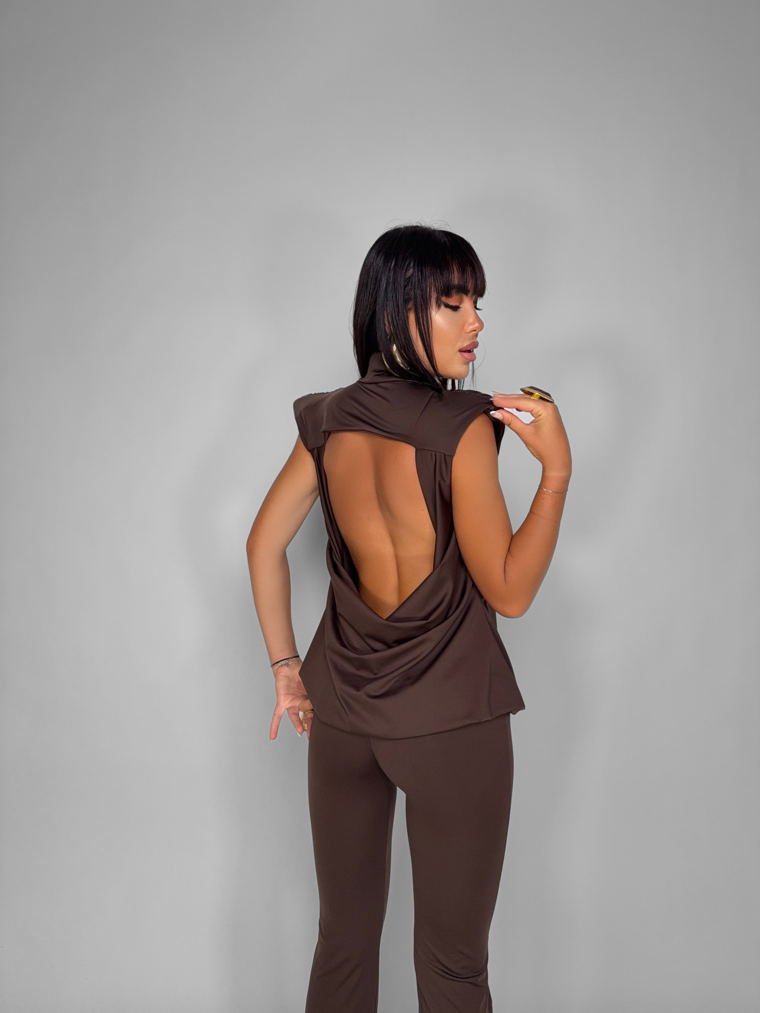 Sleekline Brown Jumpsuit