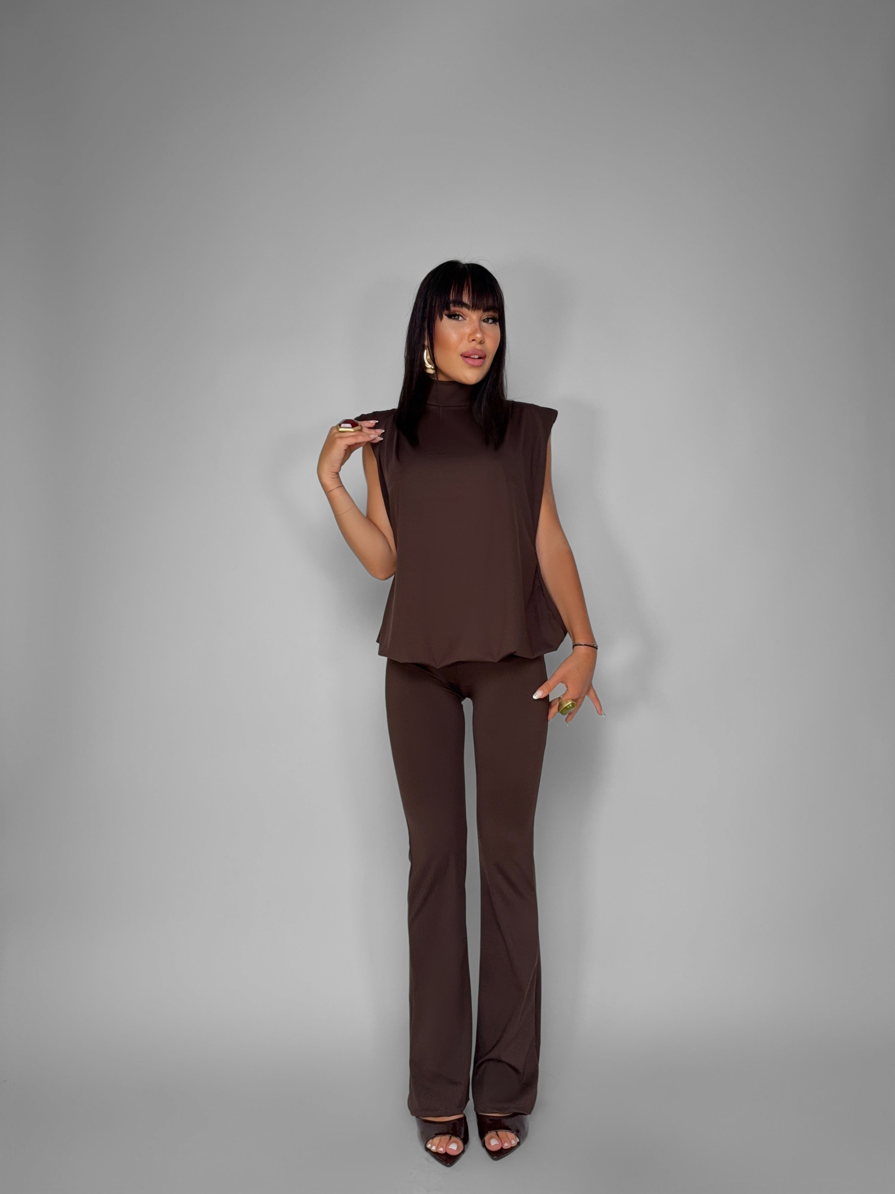 Sleekline Brown Jumpsuit